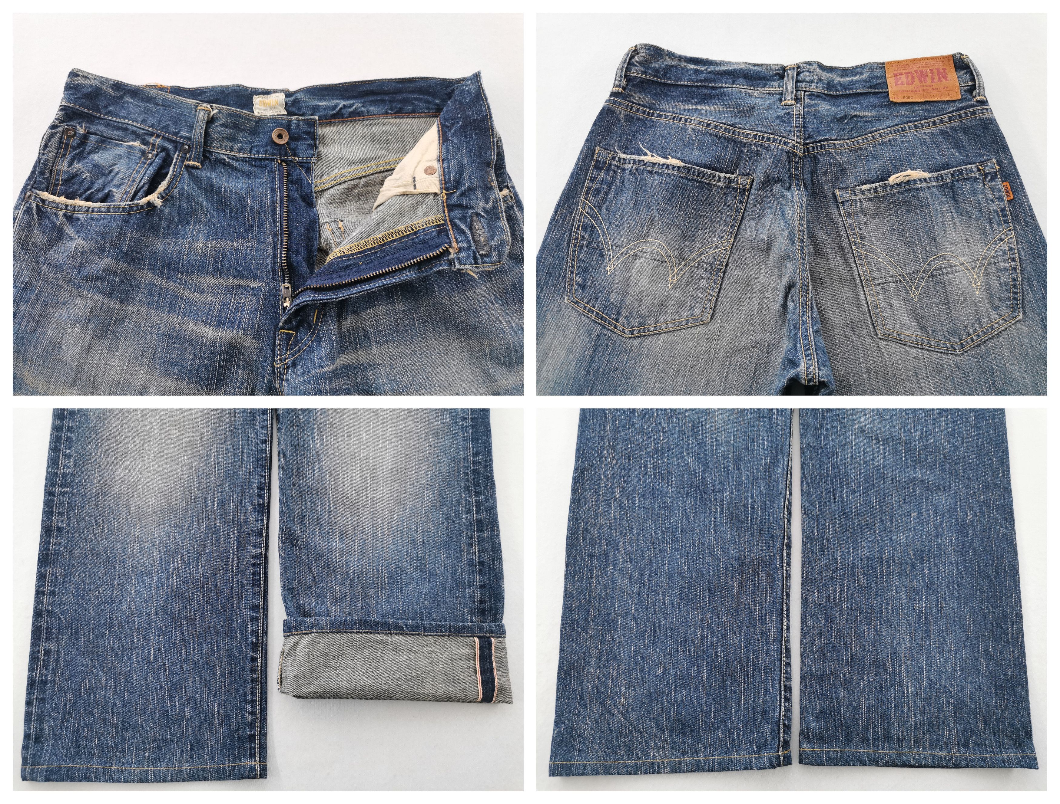 Edwin Distressed Vintage Edwin 505Z Selvedge Denim Made In Japan Size US 30 / EU 46 - 9 Thumbnail