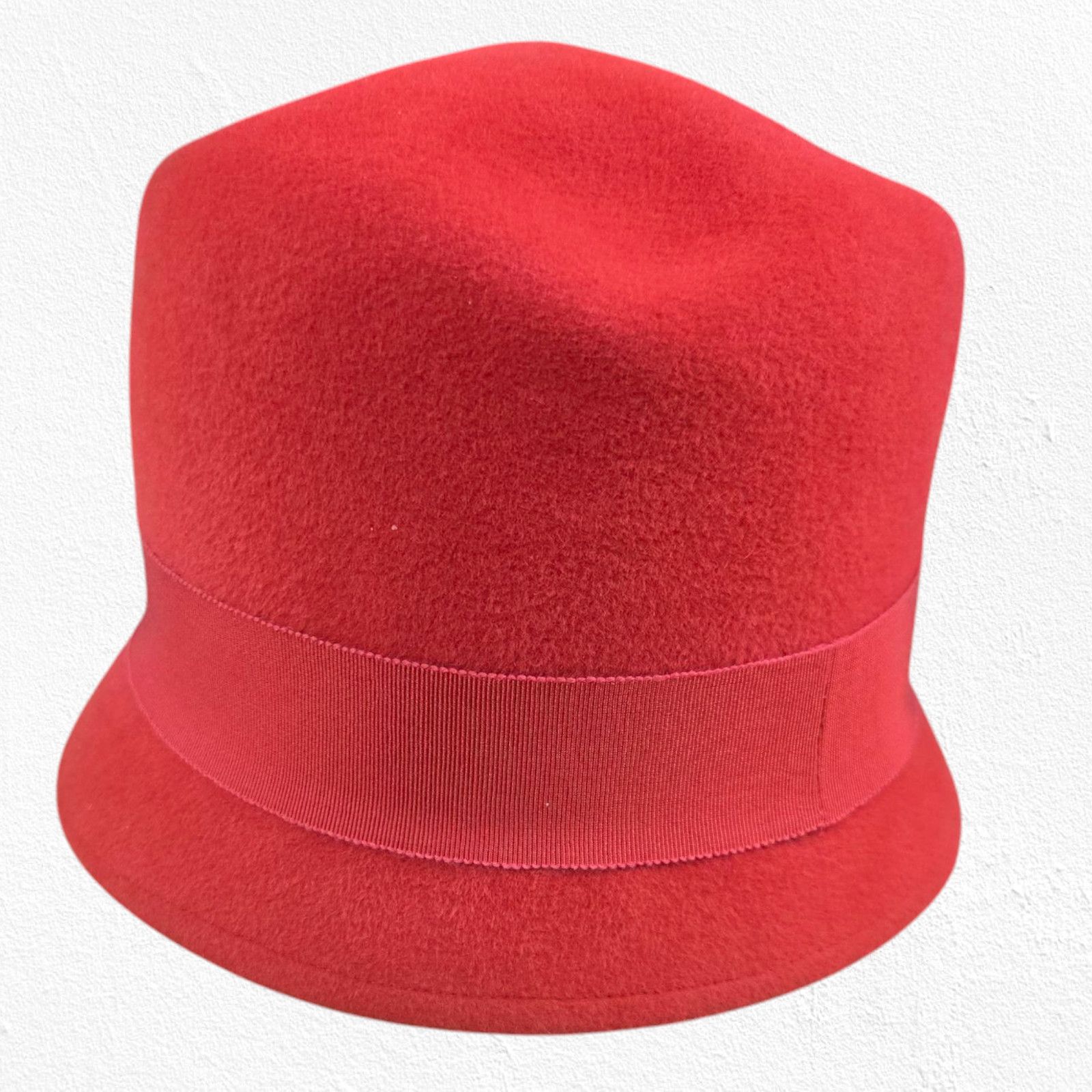 Vintage Vintage Red Wool Felt Cloche Hat Size ONE SIZE - 2 Thumbnail