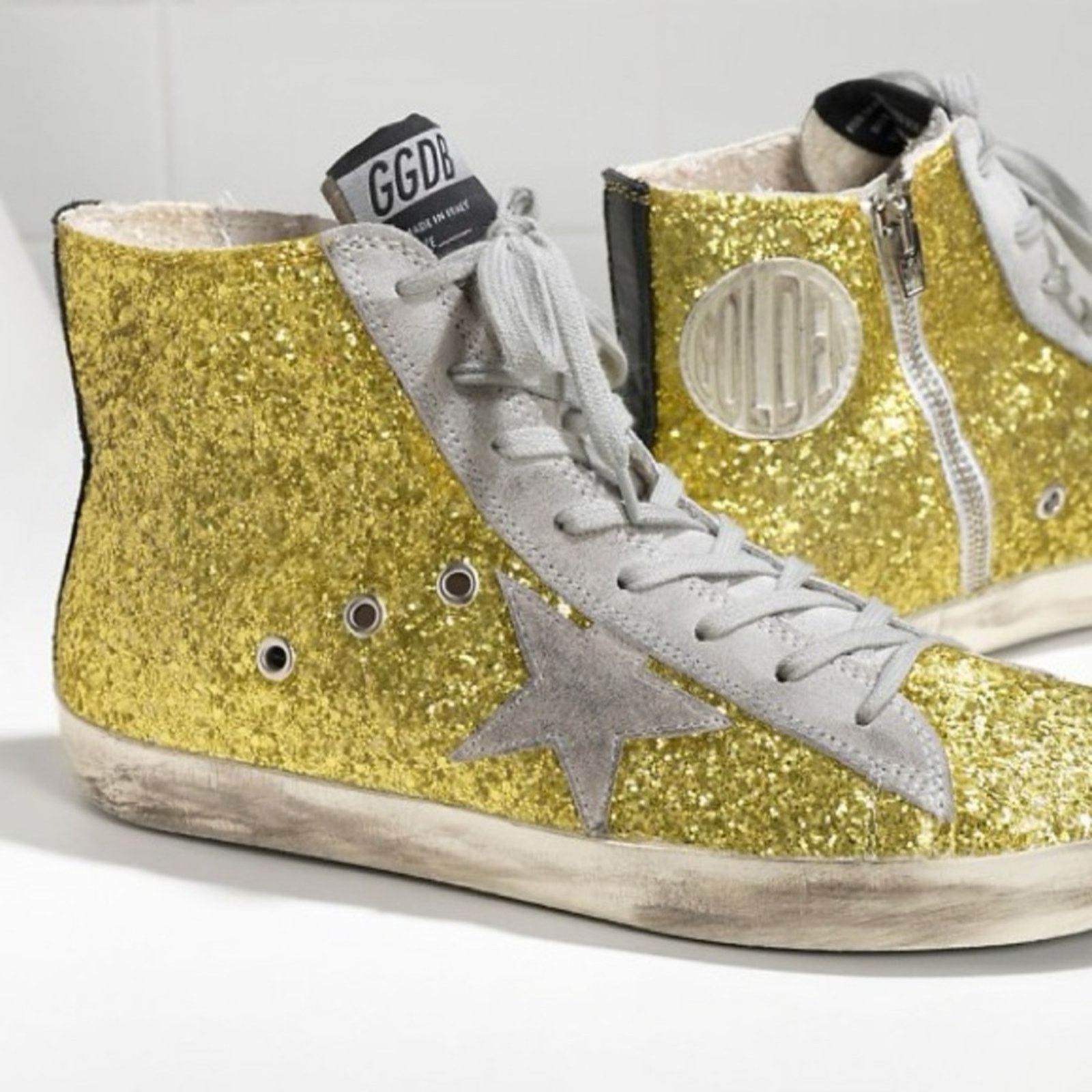 Golden Goose Golden Goose sneakers francy glitter n camoscio lime glitter Size US 5 / IT 35 - 4 Thumbnail