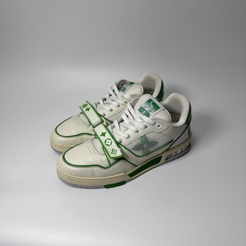 Louis Vuitton Louis Vuitton Green and White Trainer Sneakers -2505 Size US 10 / EU 43 - 1 Thumbnail
