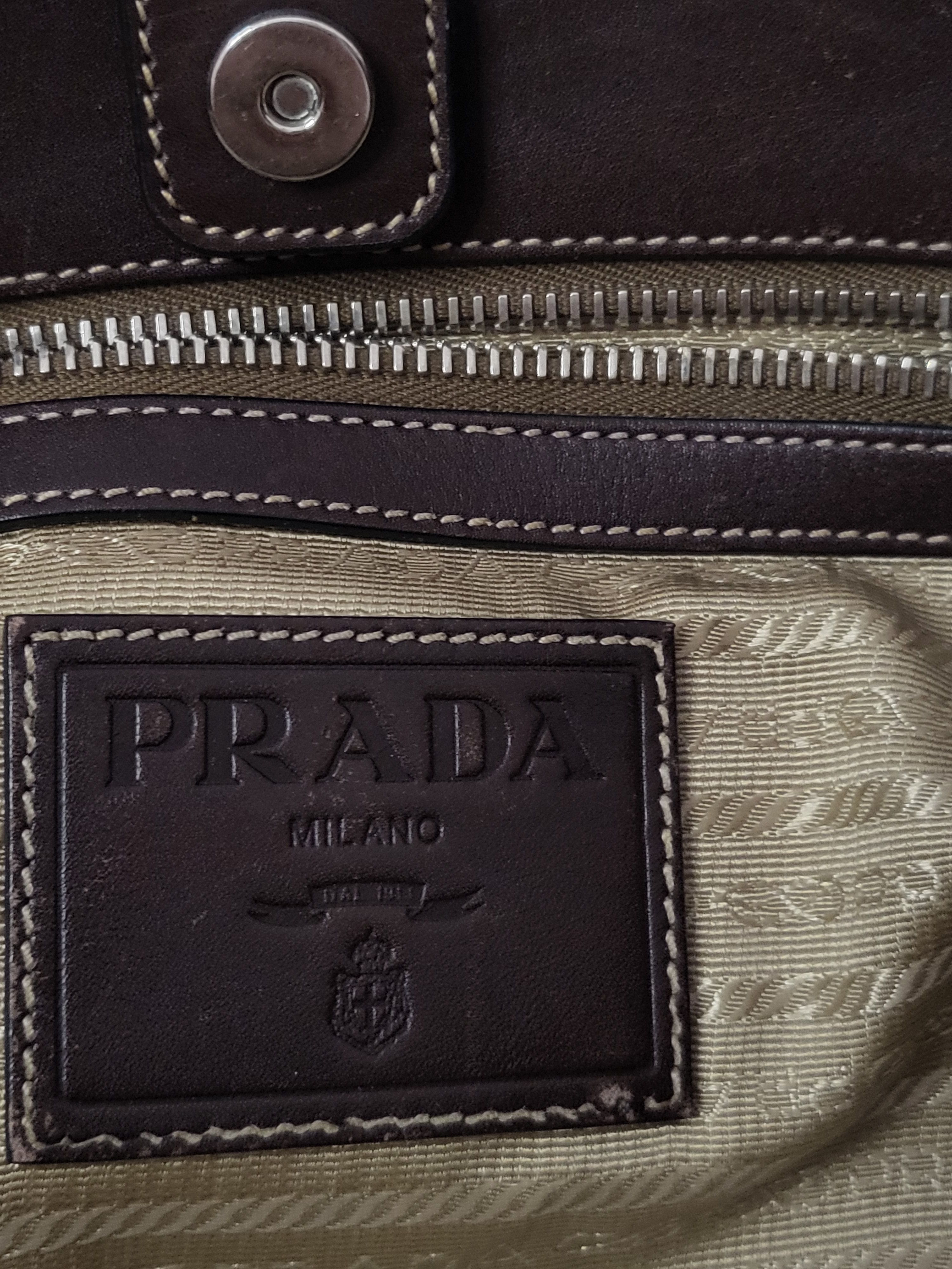 Prada PRADA Logo Jacquard Leather 2Way Bag Beige Broun Size ONE SIZE - 8 Thumbnail