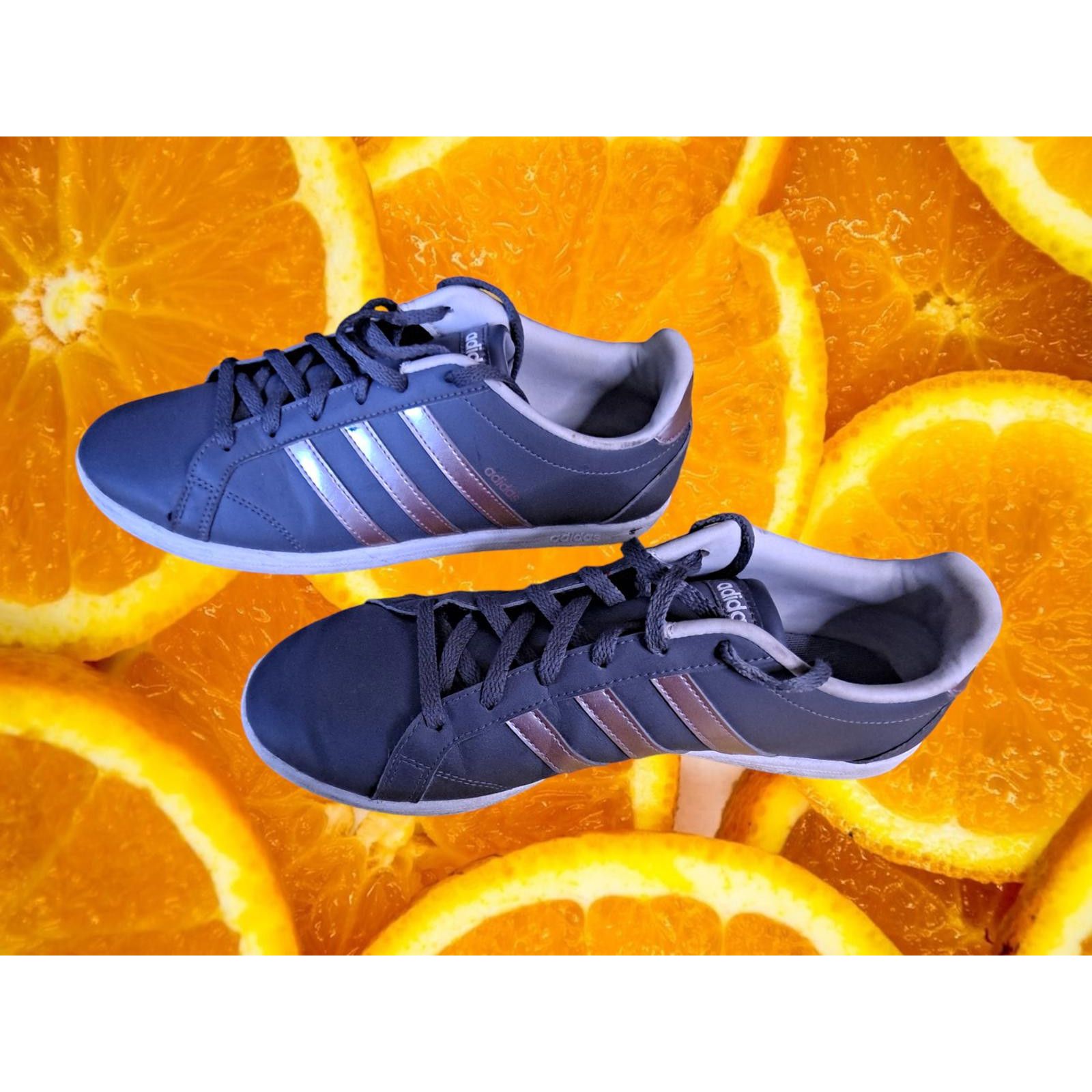 Adidas Adidas Gray with Silver Trim Lace Up Shoes Size 8 Size ONE SIZE - 4 Thumbnail