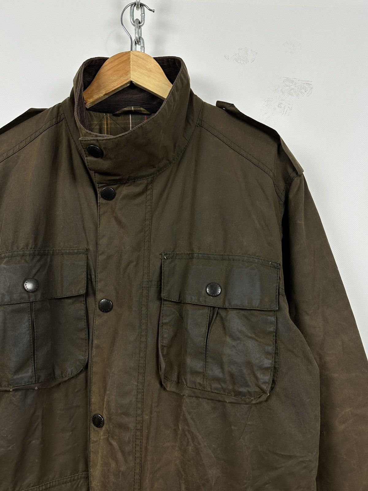 Barbour Barbour Trooper Olive Green Waxed Coat Jacket Size US M / EU 48-50 / 2 - 8 Thumbnail
