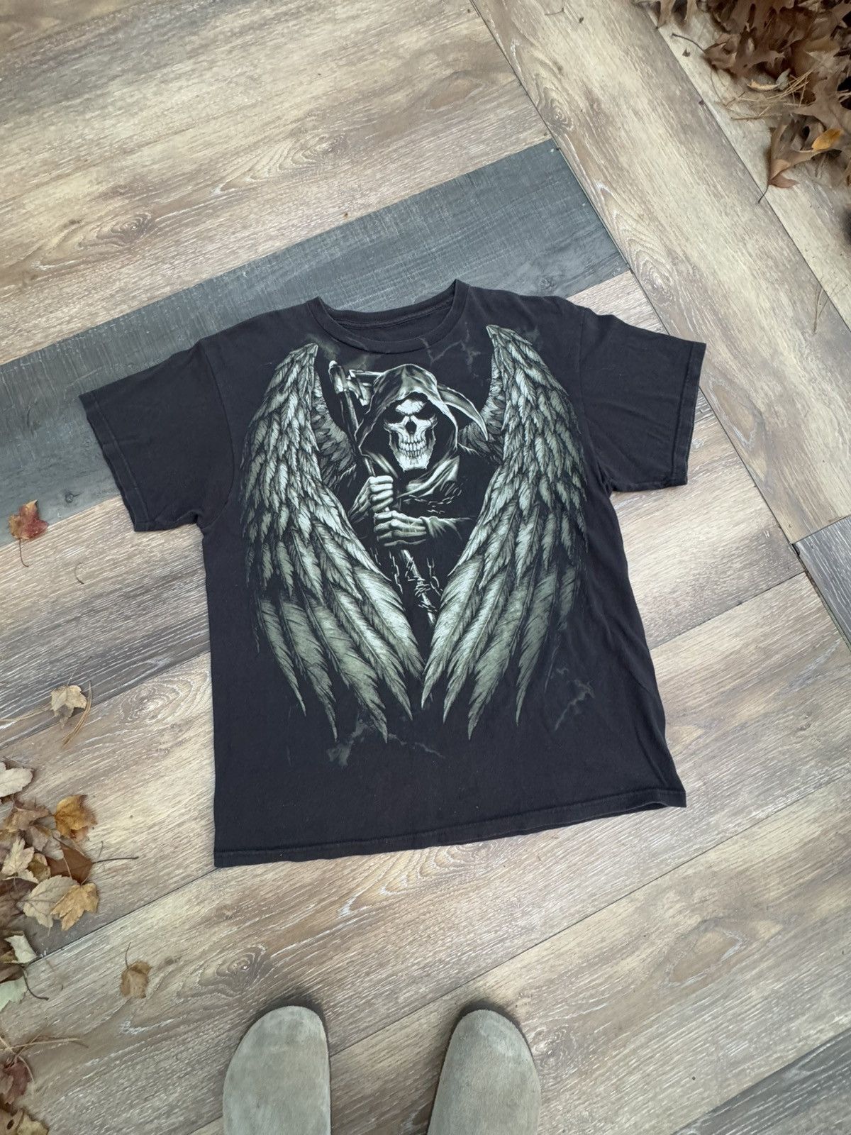 Vintage Crazy Y2K Skull Angel Wings Size US XL / EU 56 / 4 - 1 Thumbnail