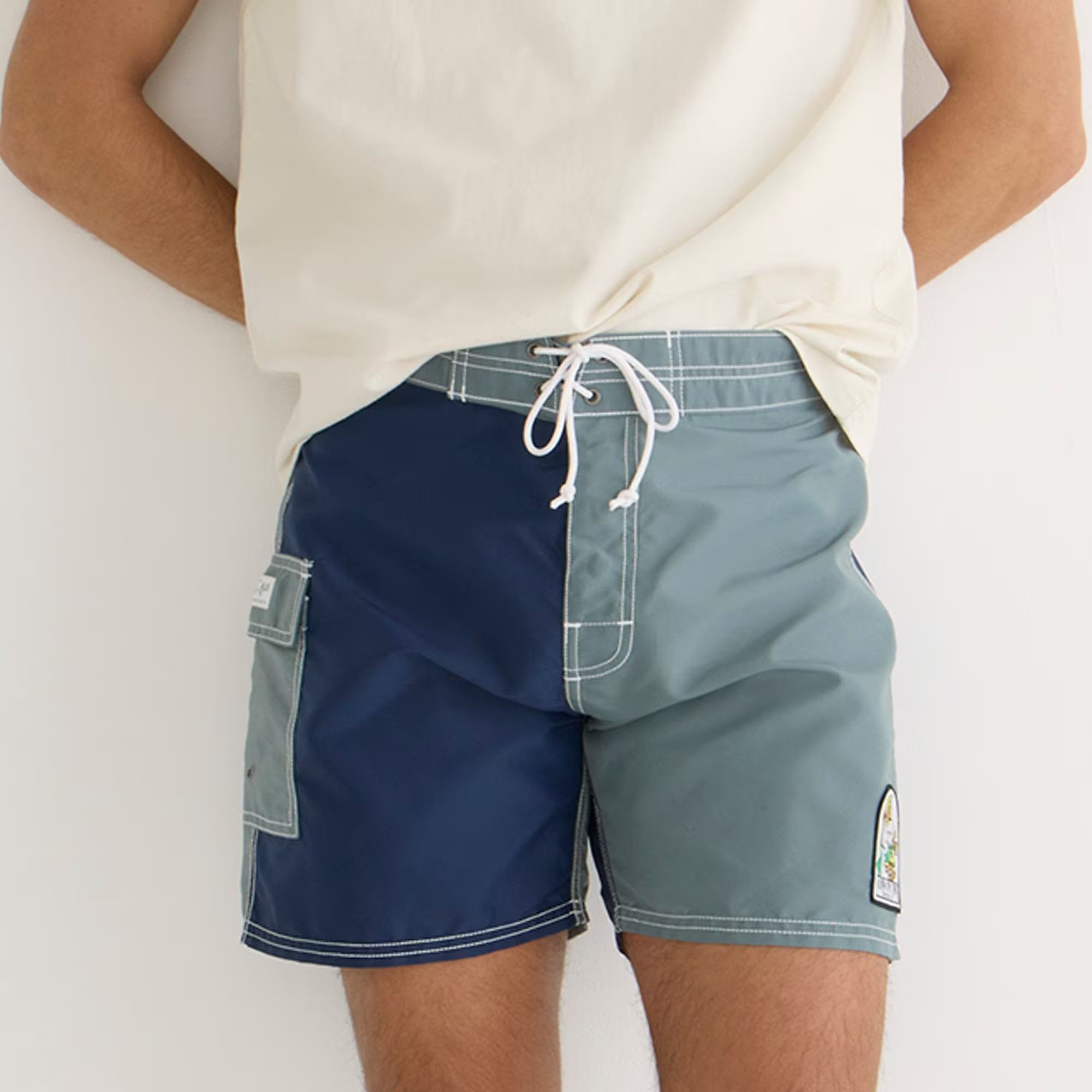 J.Crew Katin Dogger Swim Trunk Short 60s Style Flight Satin Nylon Size US 32 / EU 48 - 2 Thumbnail