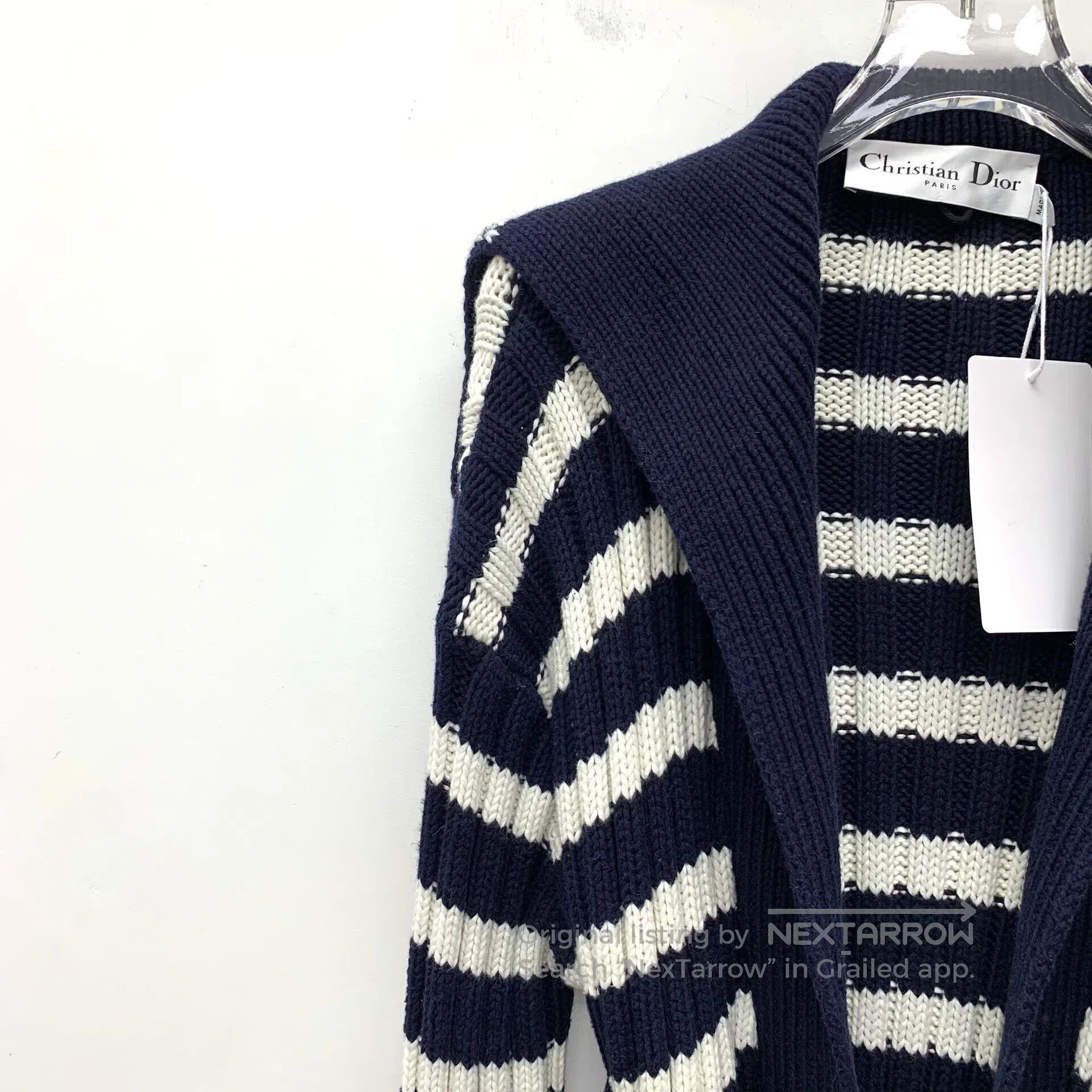 Dior Dior Color Blocked Striped Cotton and Cashmere Knit Cardig Size XS / US 0-2 / IT 36-38 - 3 Thumbnail