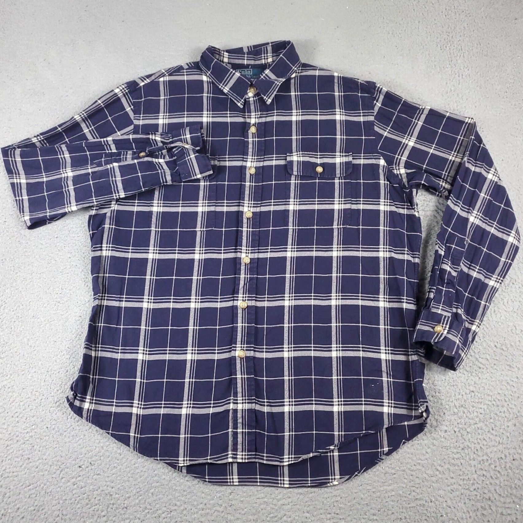Ralph Lauren Ralph Lauren Purple Plaid Button-Up Shirt Mens XL Long Sleeve Casual Size US XL / EU 56 / 4 - 2 Thumbnail