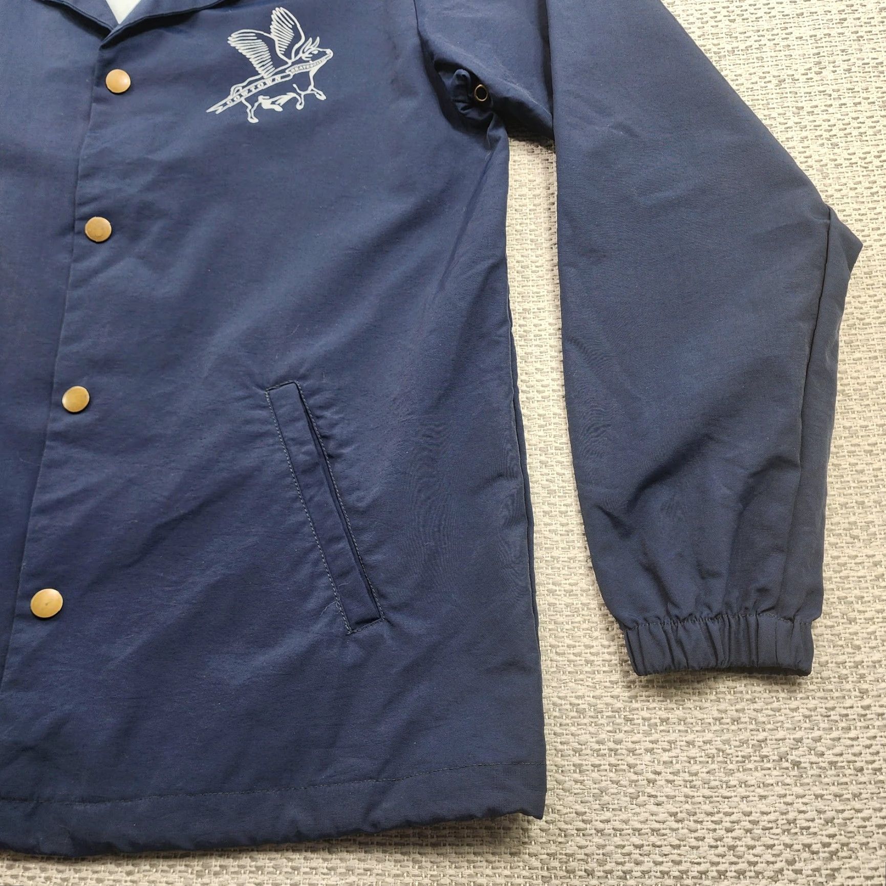 Vintage VINTAGE Cowtown Skateboards Jacket Windbreaker Mens XL Navy Snap Front Back Print Size US XL / EU 56 / 4 - 4 Thumbnail