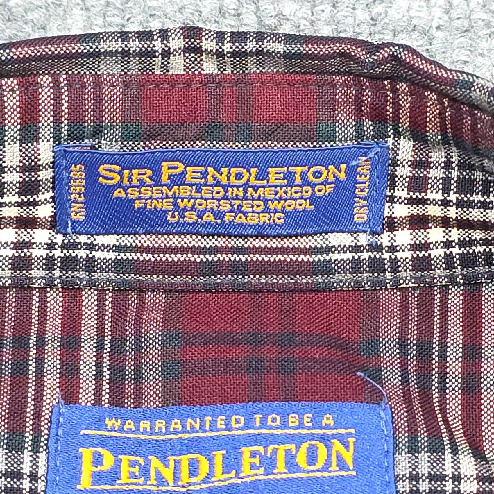 Pendleton VINTAGE Pendleton Sir Pendleton Shirt Men's Medium Red Plaid Fine Worsted Wool Shirt Size US M / EU 48-50 / 2 - 5 Thumbnail