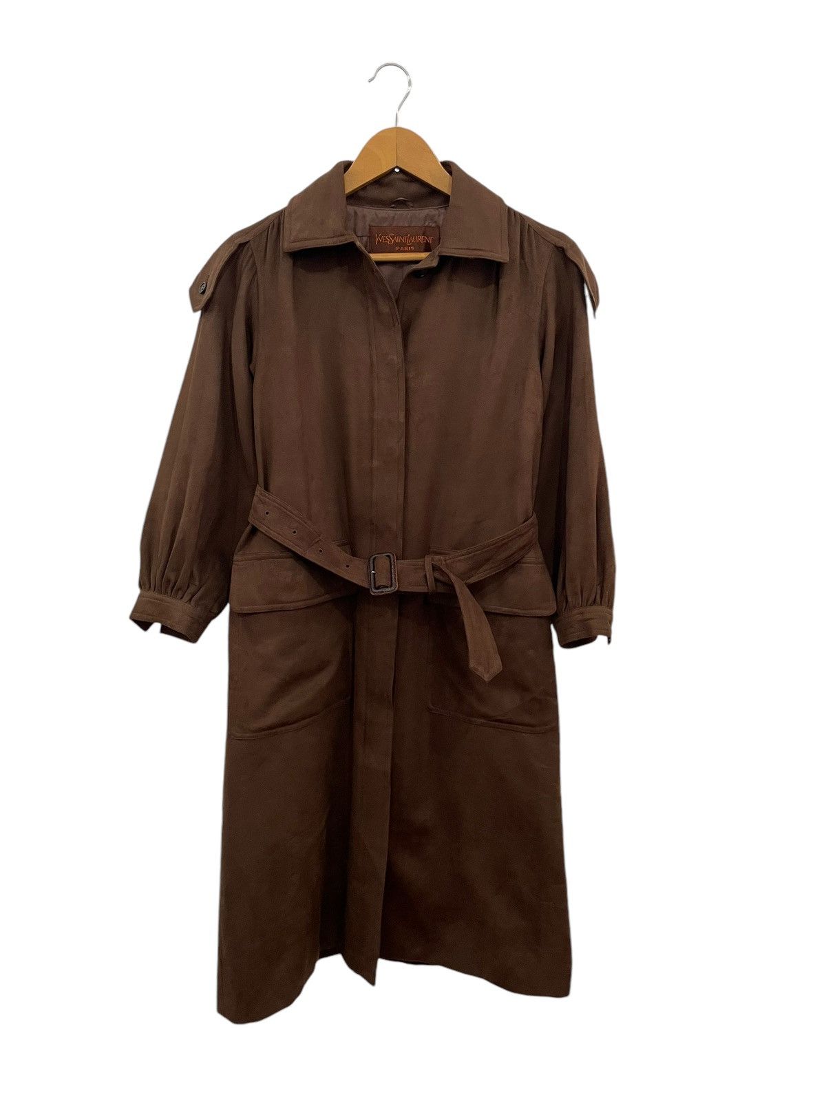 Yves Saint Laurent YVES SAINT LAURENT BROWN OVERCOAT JACKET WITH BELTED Size US S / EU 44-46 / 1 - 1 Thumbnail