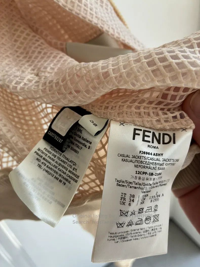 Fendi Fendi Beige Mesh Sun Protection Jacket, Zipper Style, Mesh Size XS / US 0-2 / IT 36-38 - 4 Thumbnail