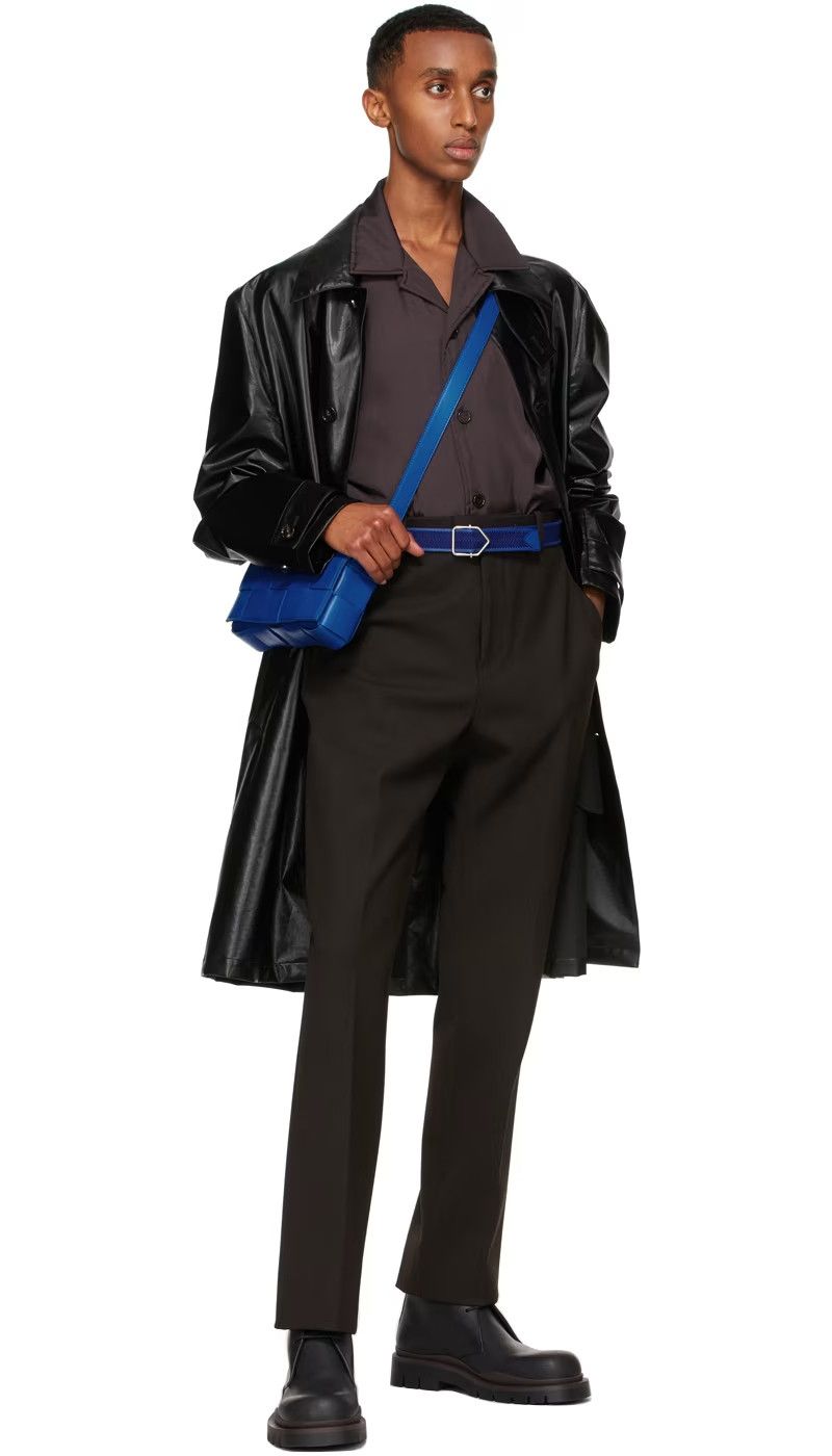 Bottega Veneta BOTTEGA VENETA cobalt blue webbing fabric & leather belt 95 Size 36 - 2 Thumbnail