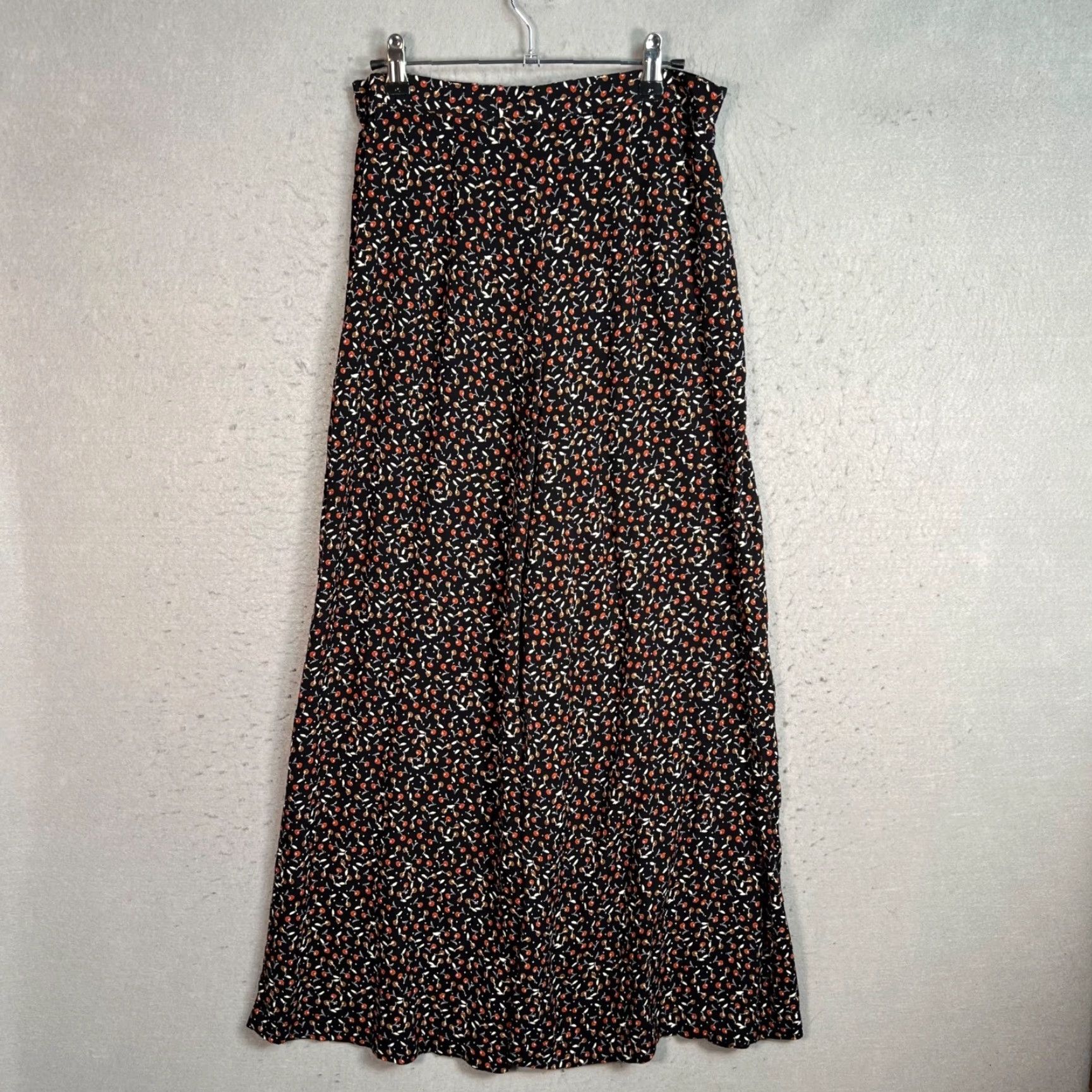 Free People Free People Womens Size 6 Black & Red Cherry Print Wide-Leg Pants Size 28" / US 6 / IT 42 - 2 Thumbnail