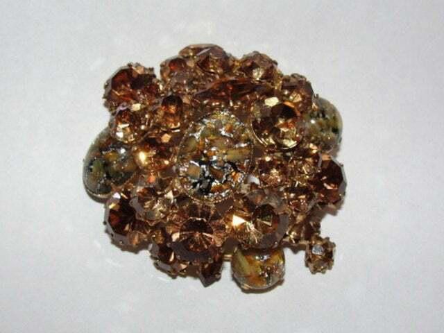 Designer Austrian Crystal Brooch and Murano Glass Cabochons Size ONE SIZE - 5 Thumbnail