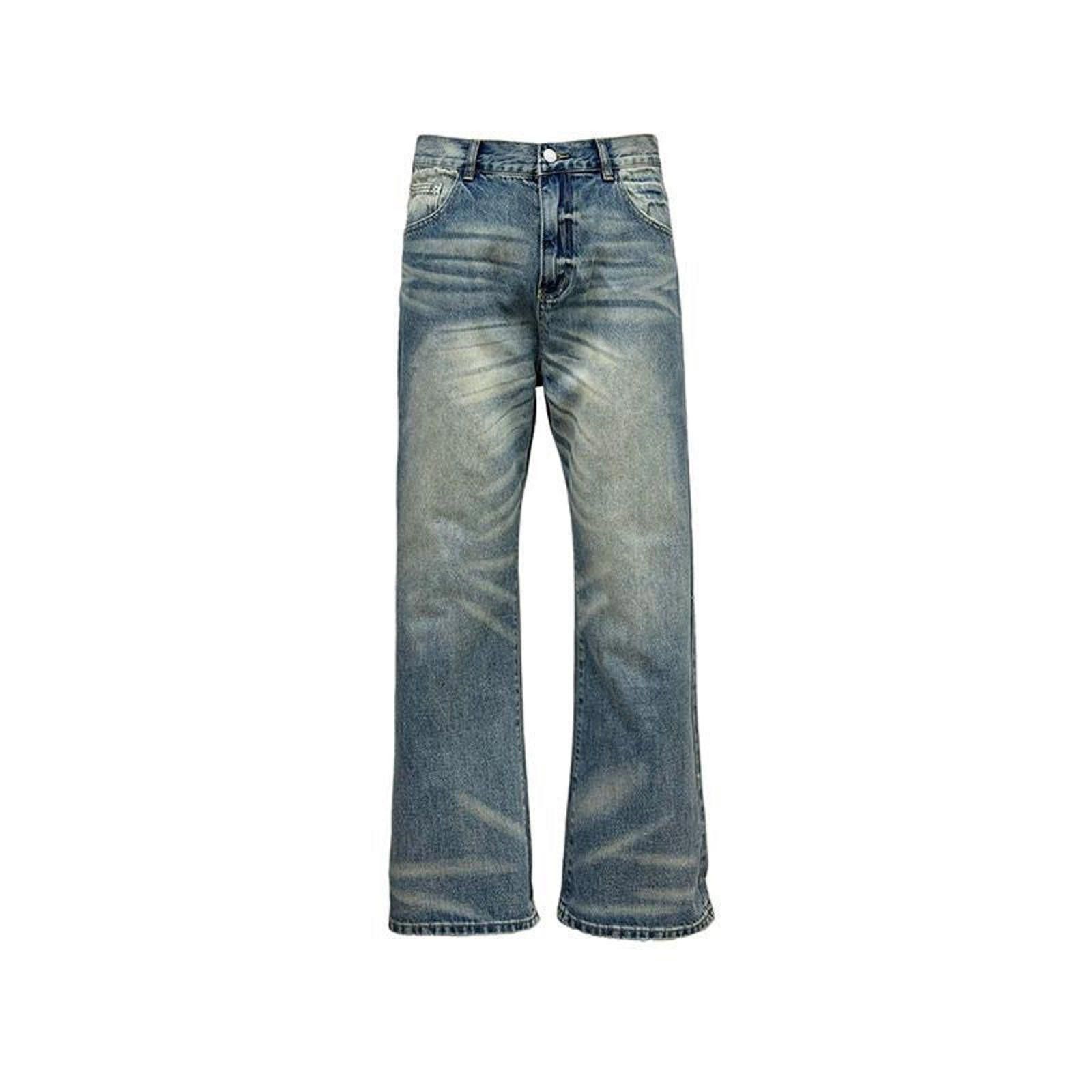 Jean Washed Design Wide-Leg Denim | High Street Water-Wash Jeans Size US 30 / EU 46 - 1 Thumbnail