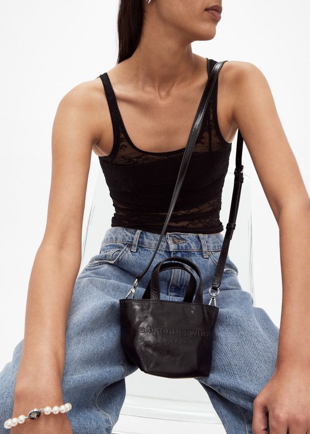Alexander Wang o1s22i1n0225 Size: OS / Mini Leather Tote Bag in Black Size ONE SIZE - 2 Thumbnail