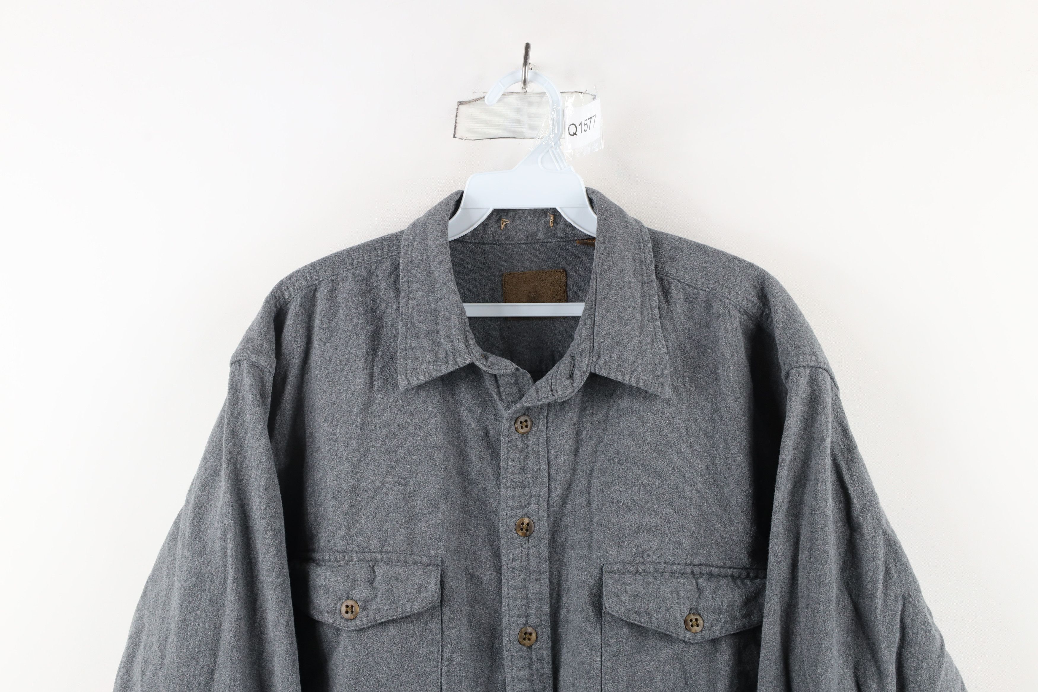 Vintage Vintage 90s Streetwear Cloth Collared Button Shirt Gray Size US L / EU 52-54 / 3 - 2 Thumbnail