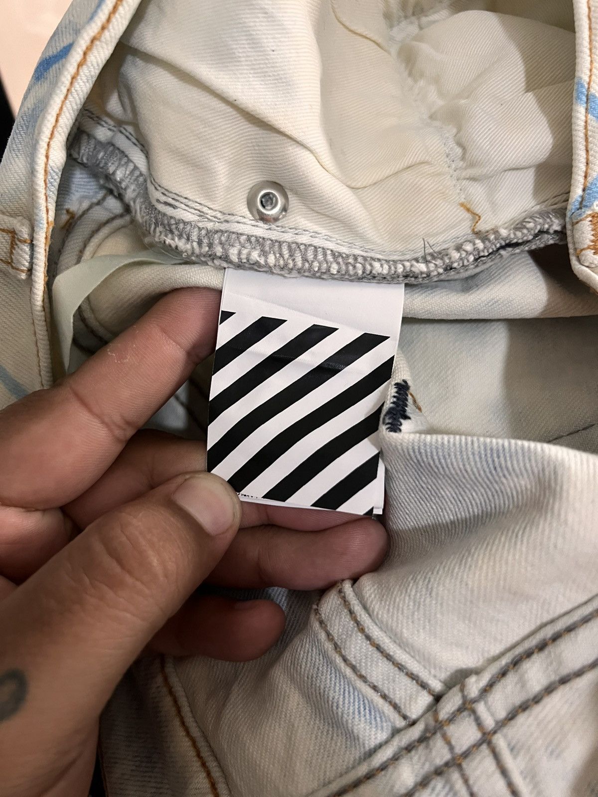 Off-White Off white fence bleached skinny jeans Size US 34 / EU 50 - 18 Thumbnail