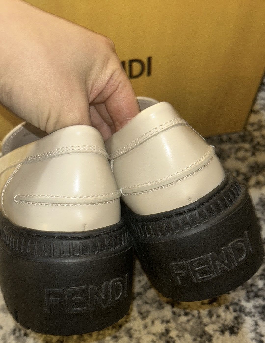 Fendi FENDI Vitello Abrasivato Fendigraphy 50mm Loafers Size US 8 / IT 38 - 8 Thumbnail