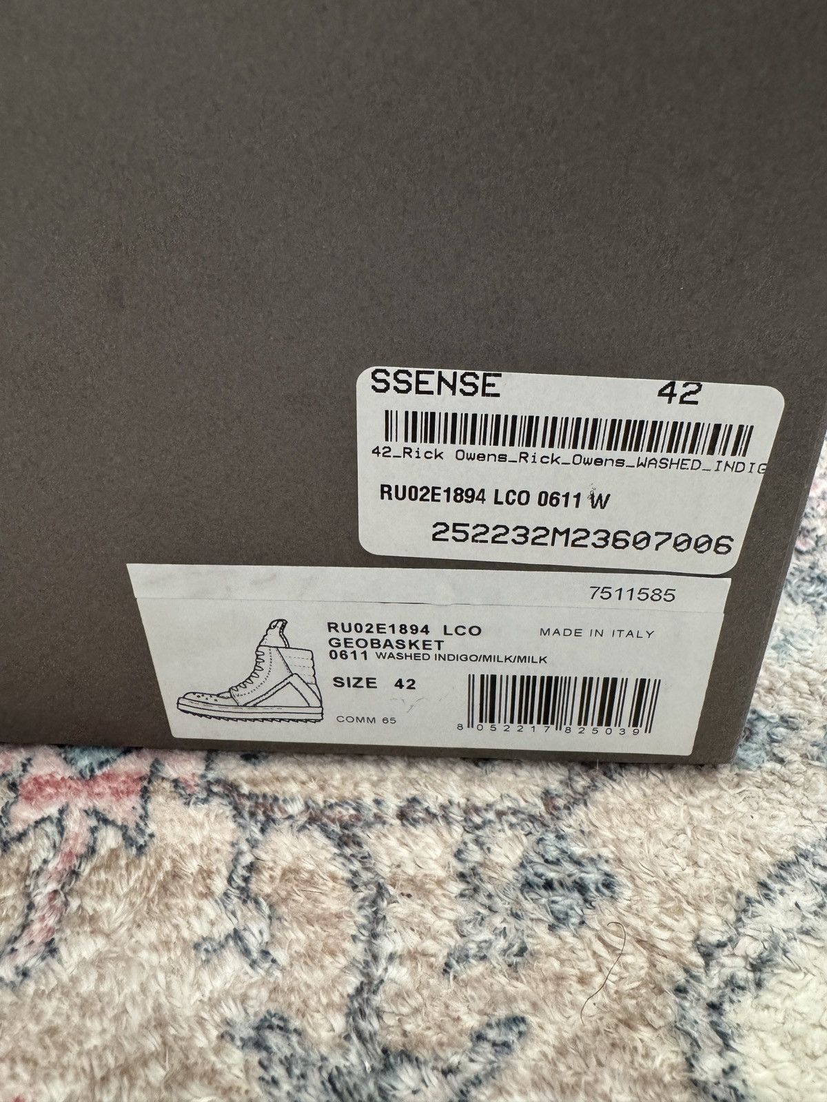 Rick Owens Rick Owens Grey concordians washed indigo Geobasket Size US 9 / EU 42 - 13 Thumbnail