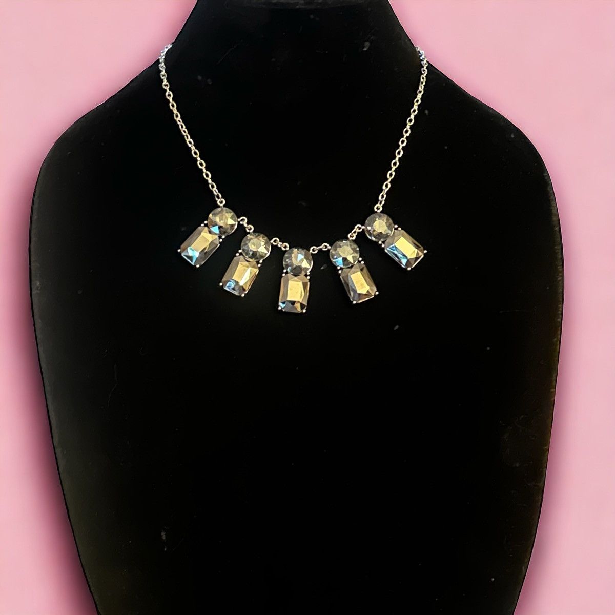 Other Chunky rectangular rhinestone statement necklace Size ONE SIZE - 1 Thumbnail
