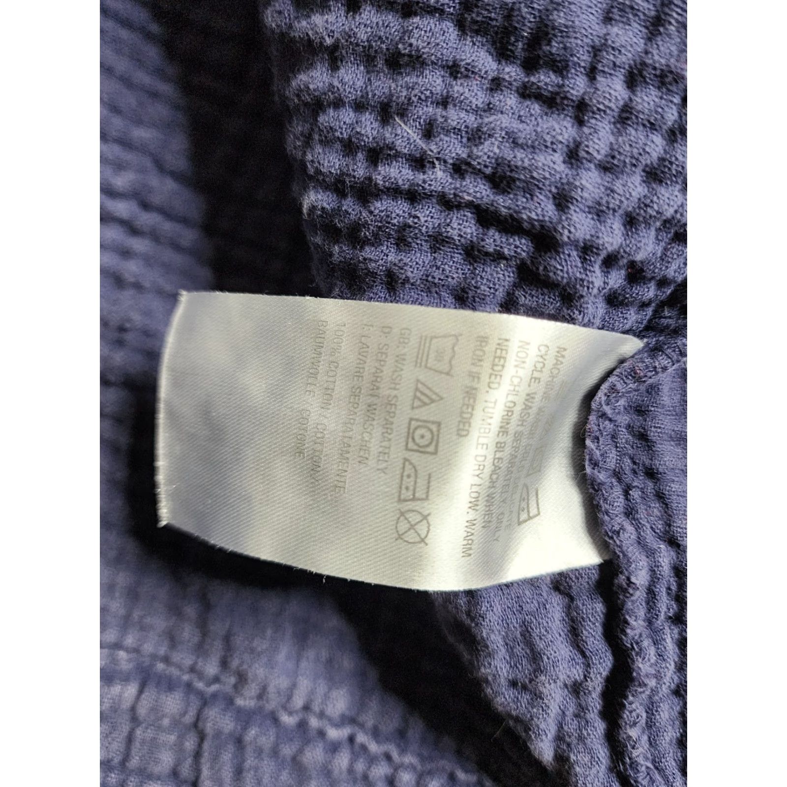 Vintage Peace Love World Womens XL Oversized Lightweight Jacket Blue Bohemian Waffle Cotton Size XL / US 12-14 / IT 48-50 - 5 Thumbnail