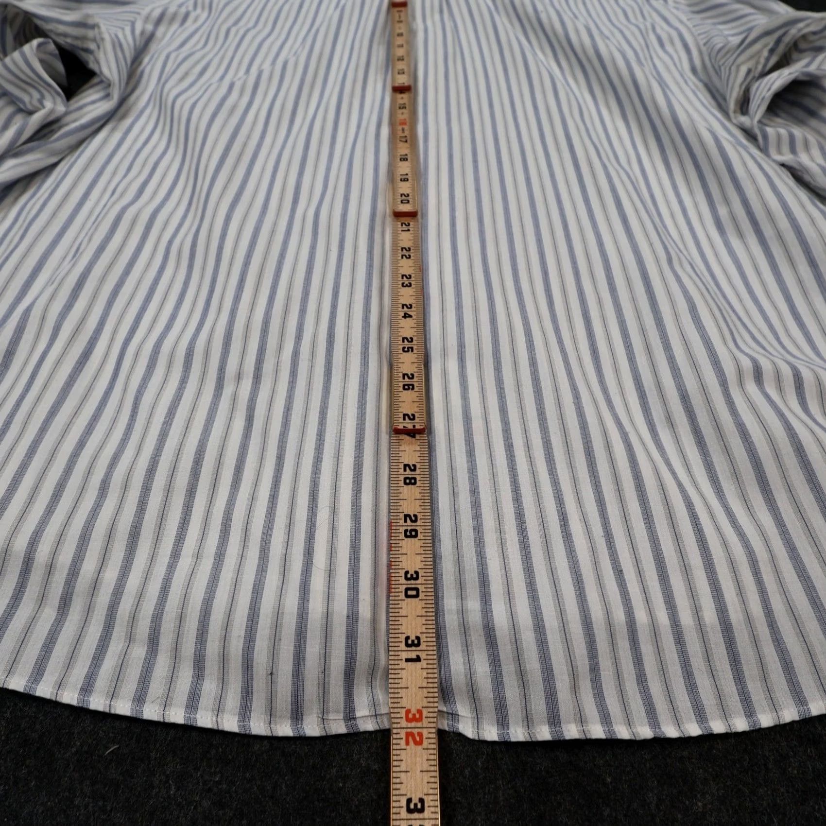 Perry Ellis Perry Ellis Portfolio Shirt Mens 17.5 34-35 Blue Striped Button Up Size US XXL / EU 58 / 5 - 5 Thumbnail