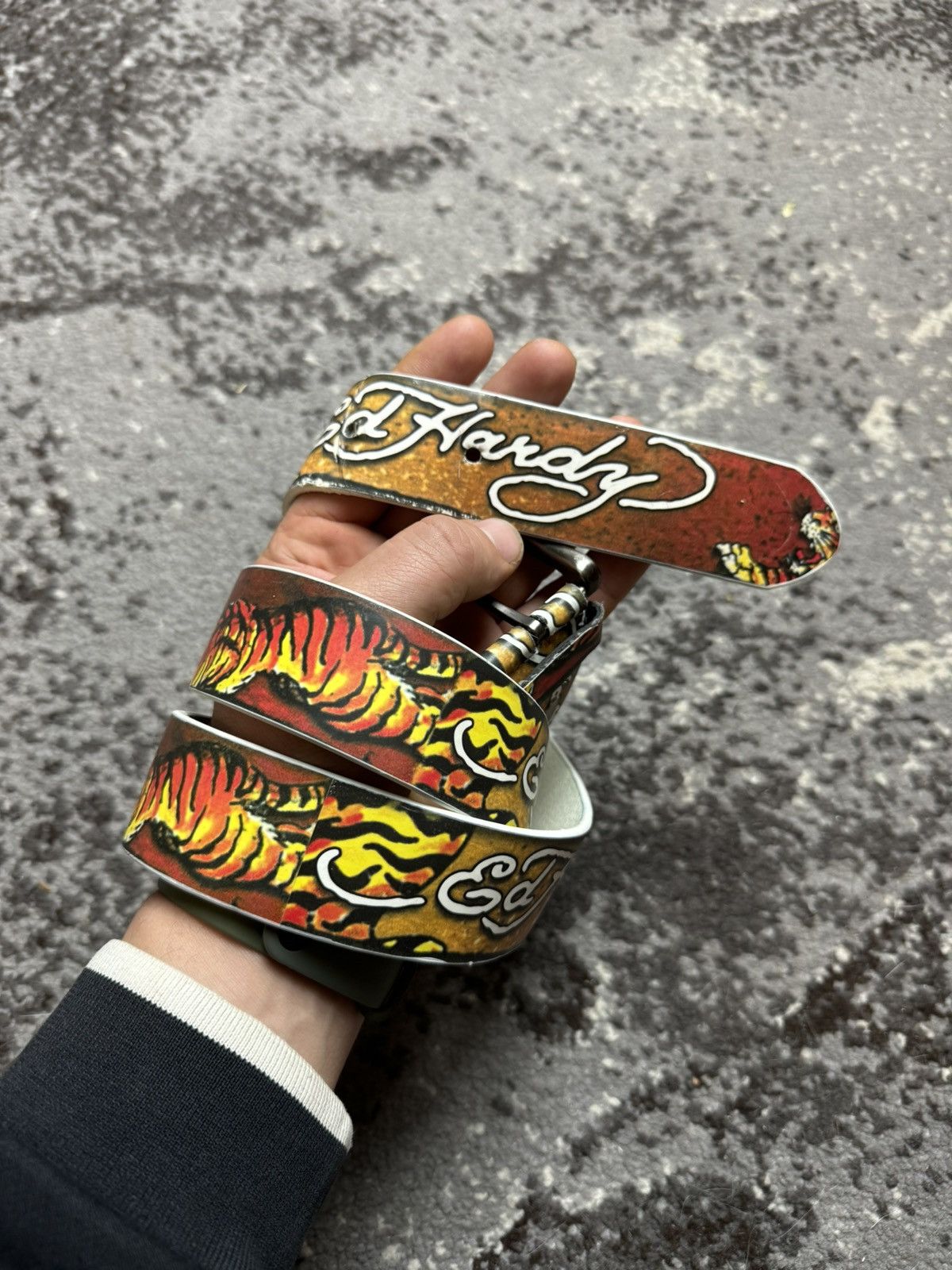 Ed Hardy × Japanese Brand × Vintage Vintage Y2K Ed Hardy Japanese Tiger Print Belts Size ONE SIZE - 5 Thumbnail