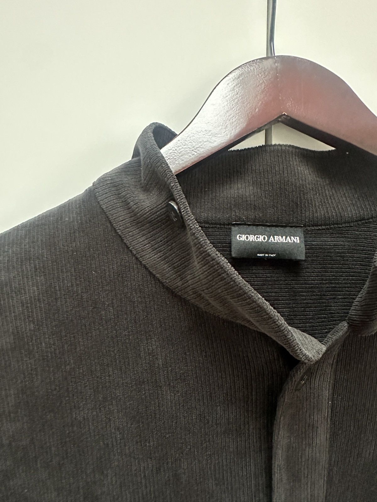 Giorgio Armani Convertible Collar Shirt Black Size US XL / EU 56 / 4 - 5 Thumbnail