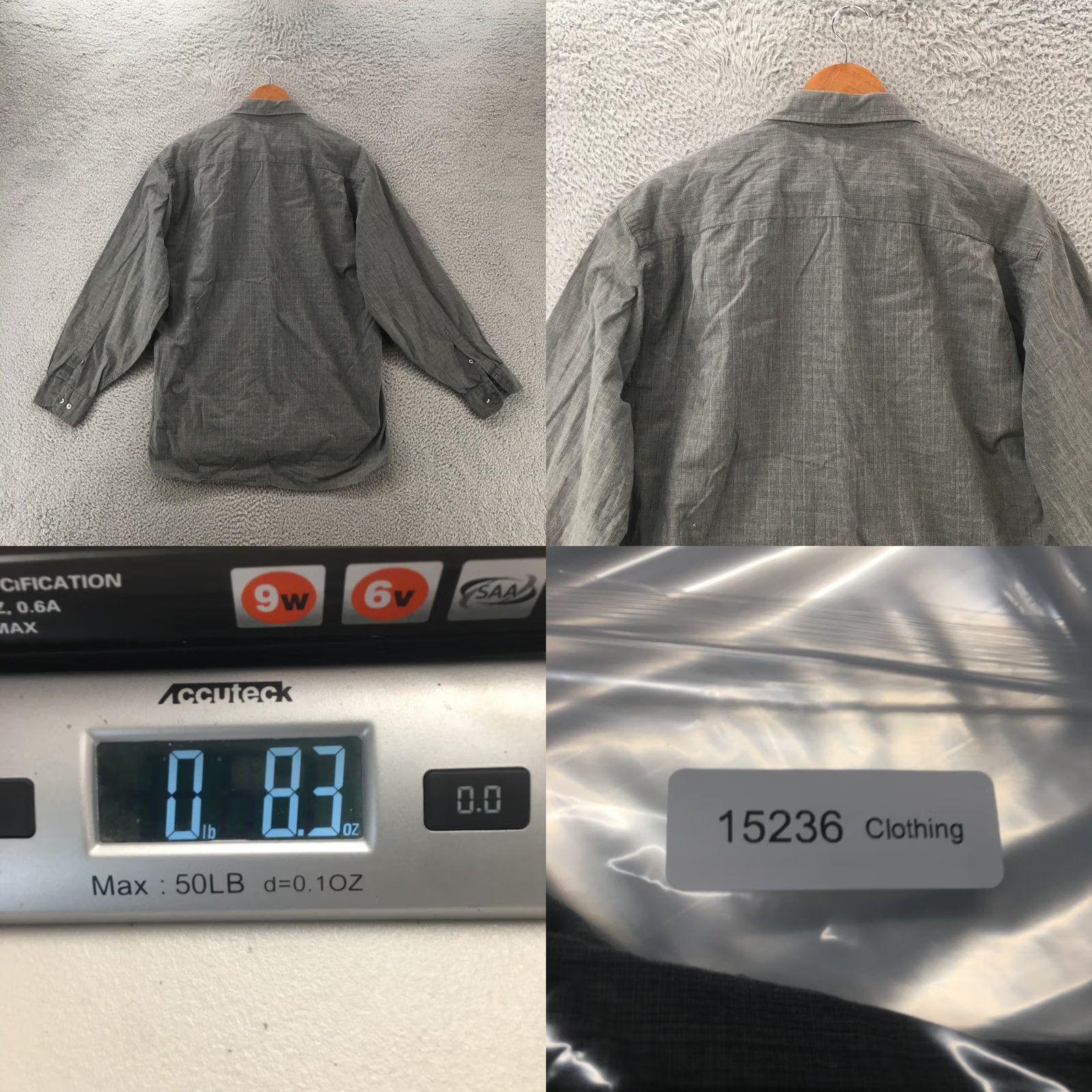 Vintage Halogen Button-Up Shirt Top Mens Large Gray Dolman Long Sleeve Collared Casual Size US M / EU 48-50 / 2 - 8 Thumbnail