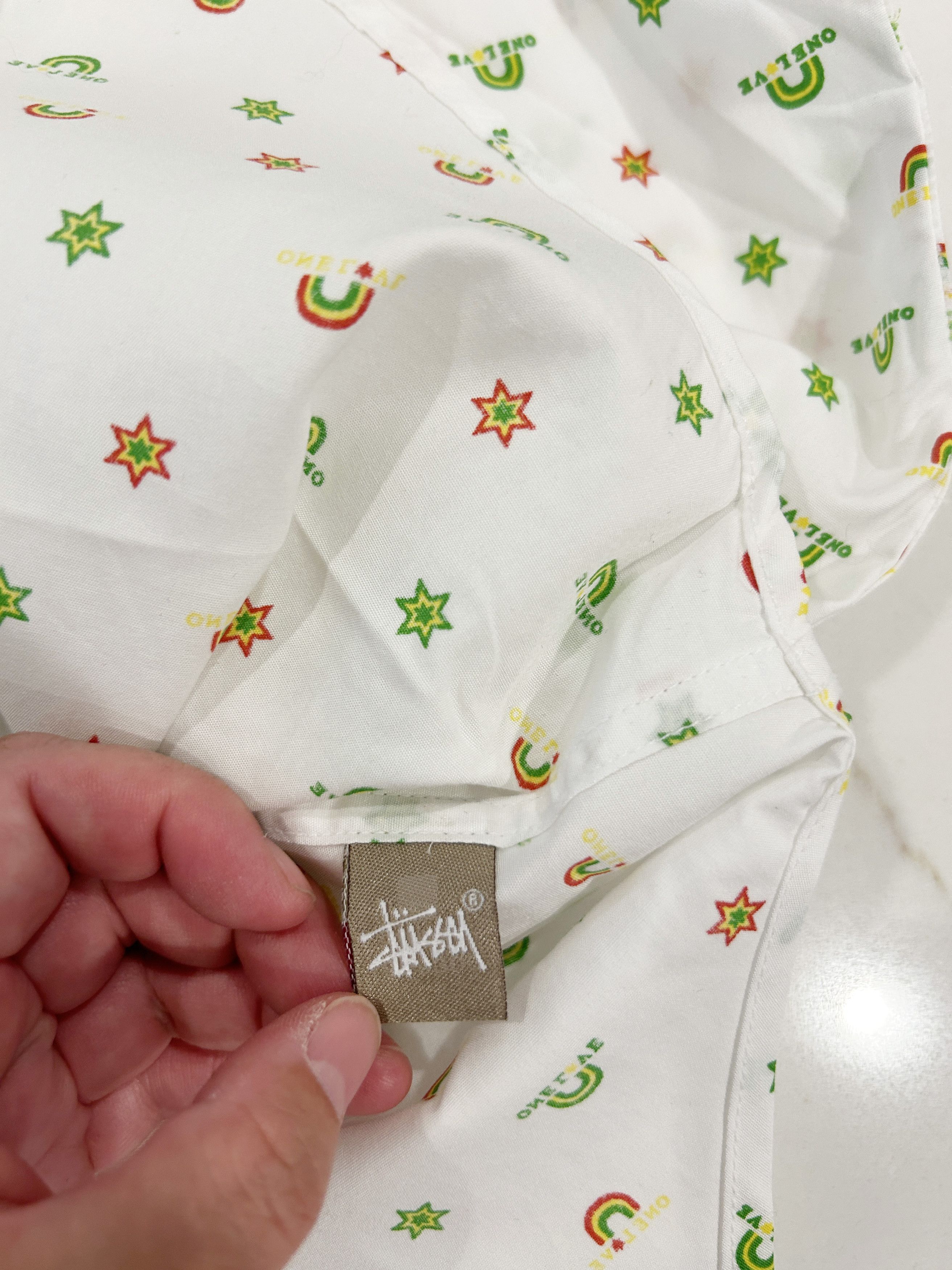 Stussy Rainbow White Allover Shirt Size US L / EU 52-54 / 3 - 7 Thumbnail
