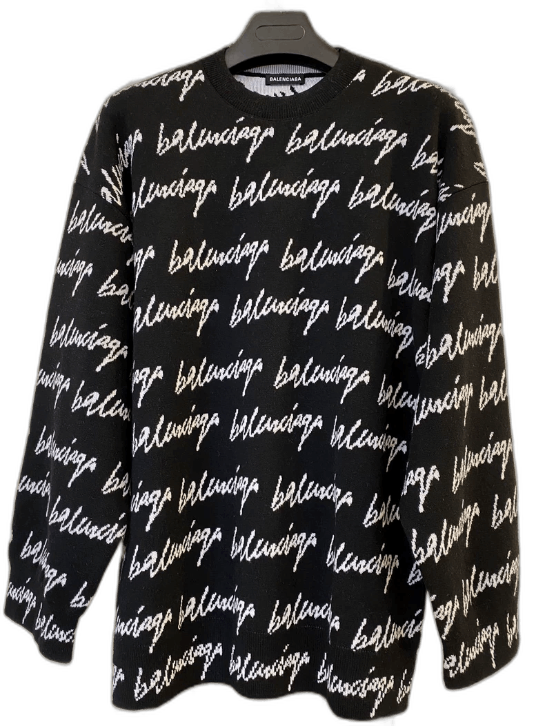 Balenciaga Balenciaga Signature Logo Loose Knit Sweater-2505 Size US XS / EU 42 / 0 - 1 Thumbnail