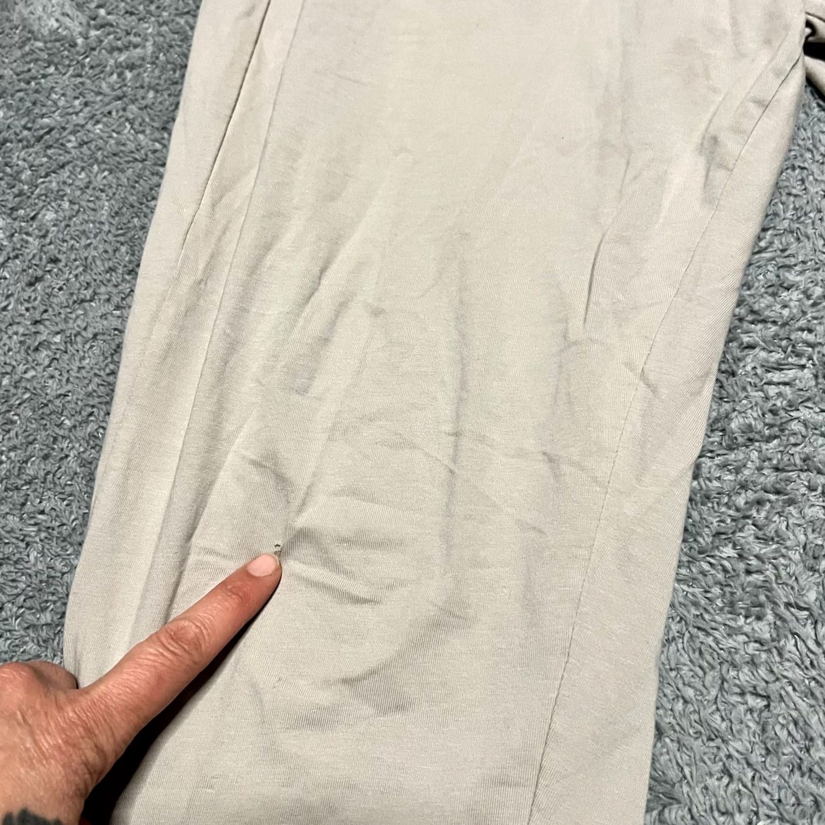 Vintage Pact Pants Womens Large Cream Jogger Lounge Organic flaw small hole TAN TAN? Size 36" / US 14 / IT 50 - 3 Thumbnail