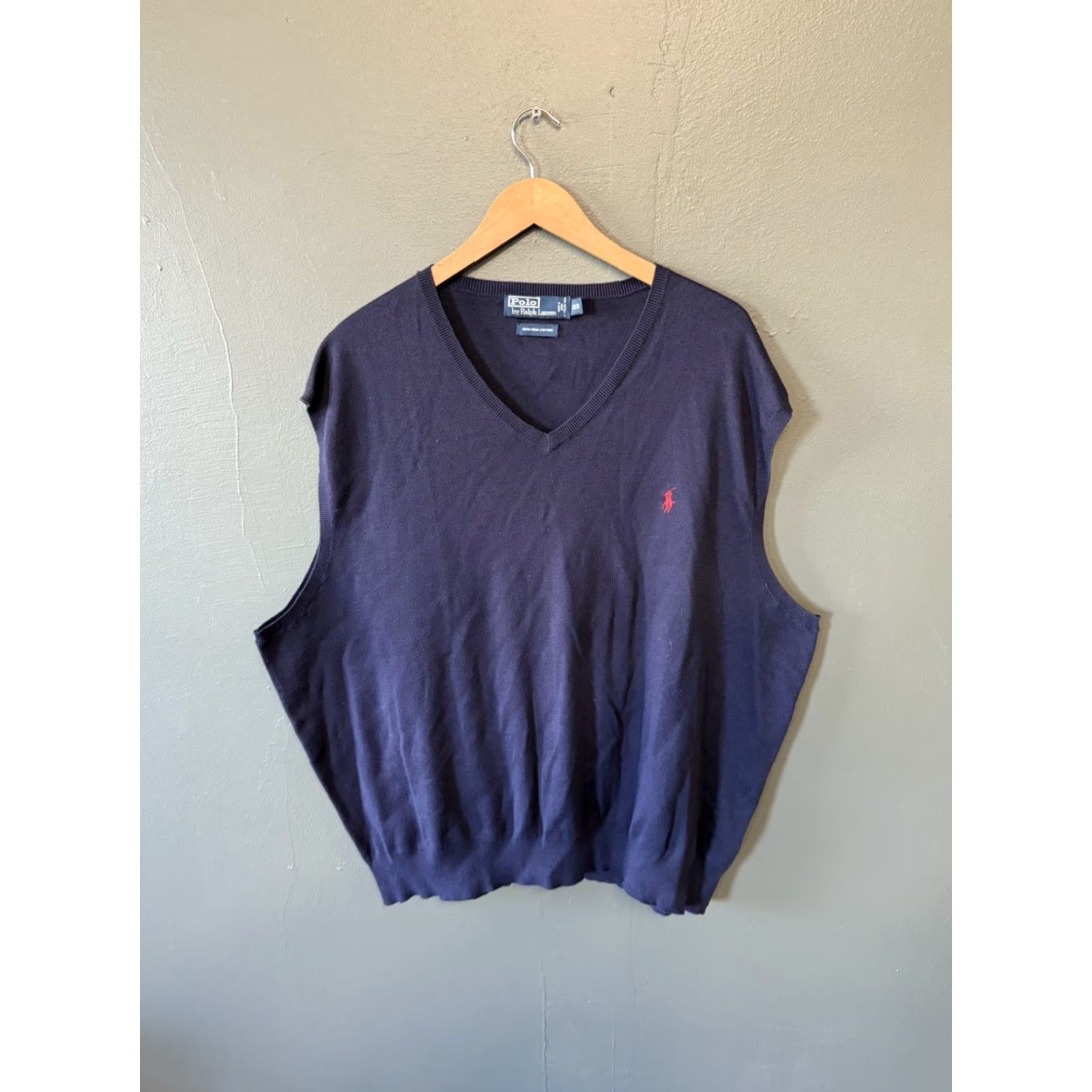 Polo Ralph Lauren Polo Ralph Lauren Mens Sleeveless Sweater Vest Blue 3XB Big & Tall Shirt Vest Adults 3XB Size US XXL / EU 58 / 5 - 2 Thumbnail