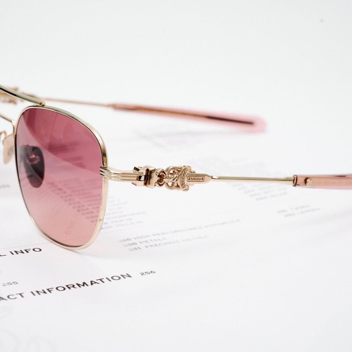 Chrome Hearts CHROME HEARTS WENCE GOLD PLATED - SWEET ROSE SUNGLASSES Size ONE SIZE - 3 Thumbnail