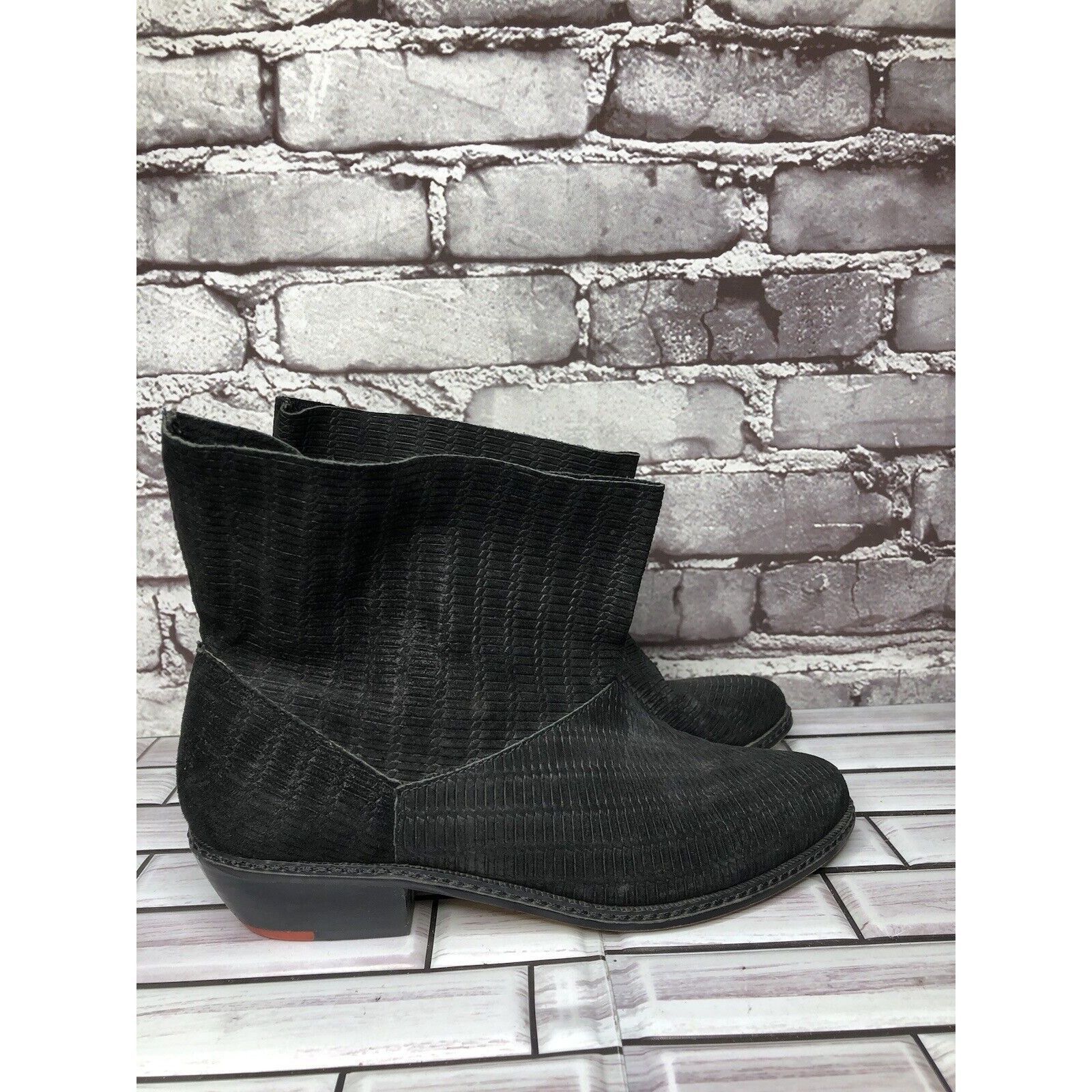 Joe's Joe's Black Suede Leather Western Casual Pull On Heel Boots Size US 7 / IT 37 - 3 Thumbnail