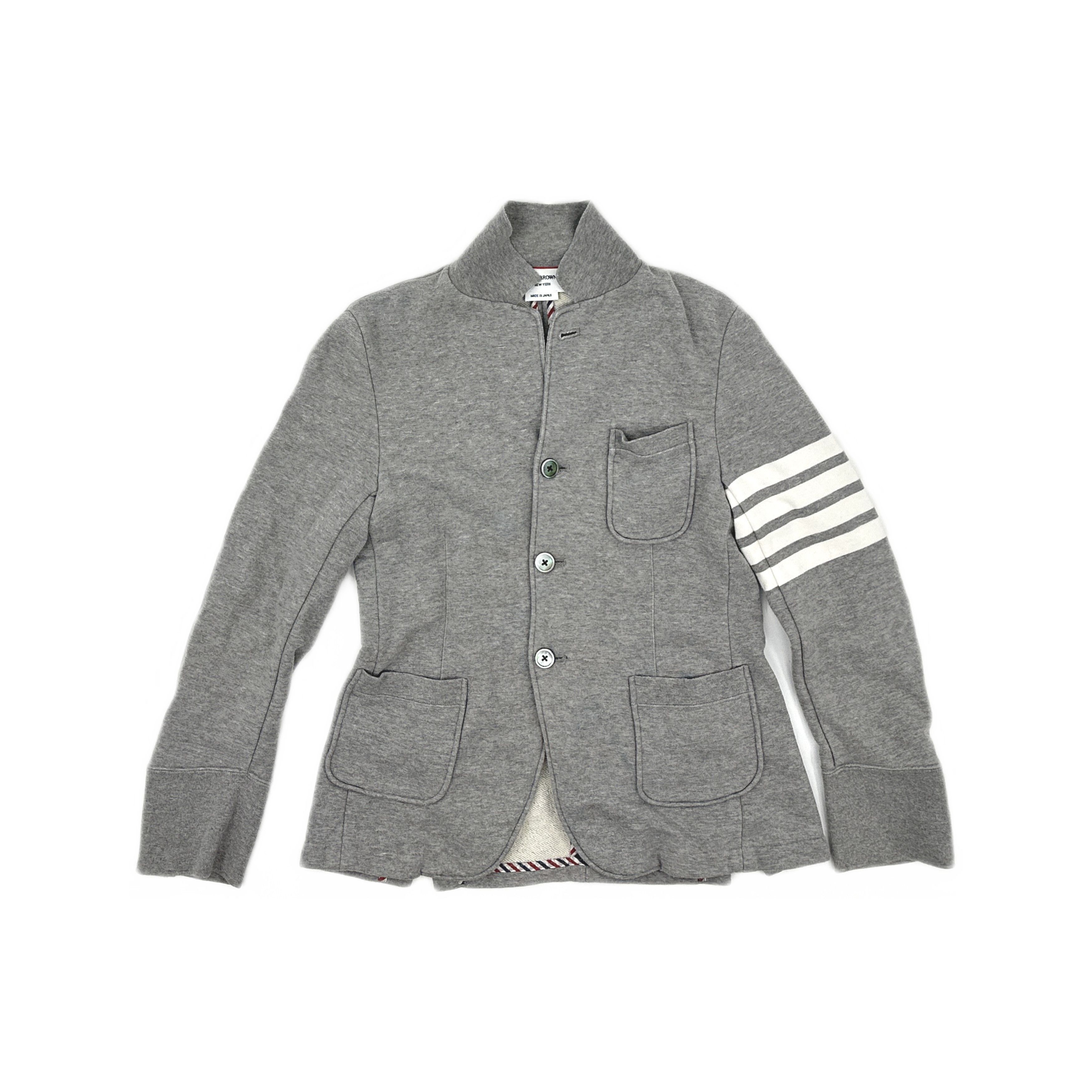Thom Browne 4-Bar Jersey Blazer Size S in Gray, Men's