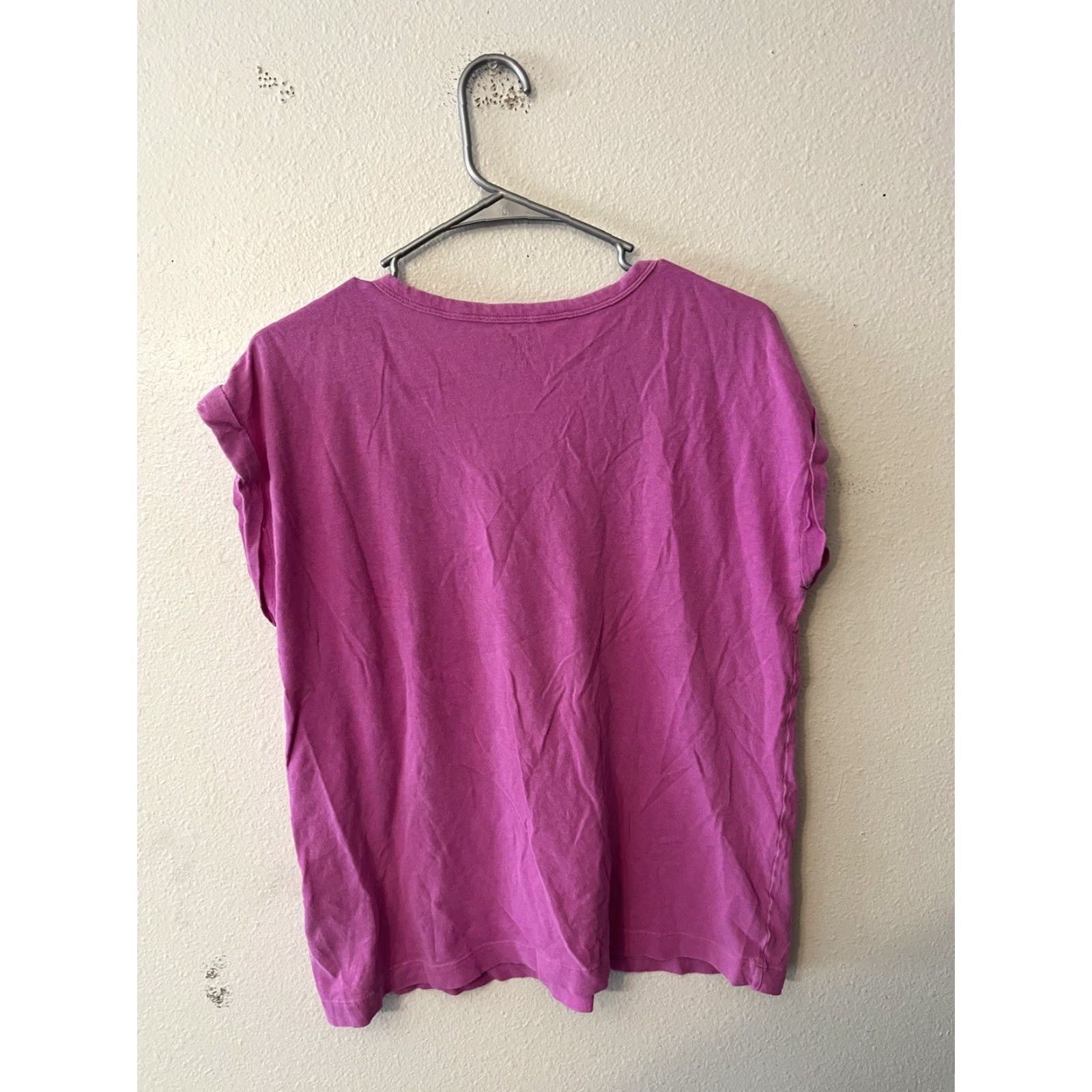 Gap GAP Pink Short Cap Sleeve Top Stretch Knit Blend Scoop Neck Medium T-Shirt Women Regular Casual Size M / US 6-8 / IT 42-44 - 2 Thumbnail