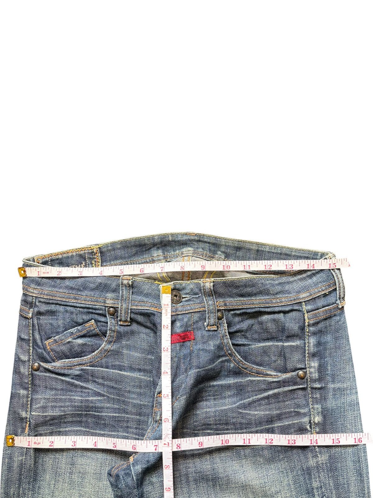 Marithe + Francois Girbaud Vintage Le Jean De Girbaud Mud Wash Distress Flare Jeans Size 30" / US 8 / IT 44 - 6 Thumbnail
