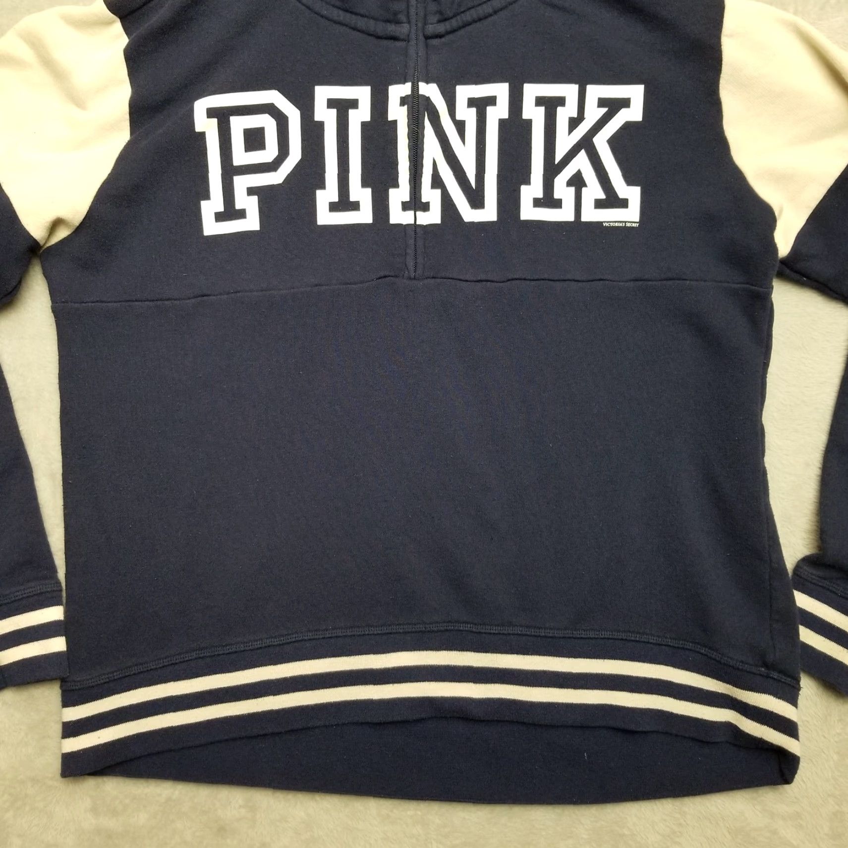 Pinko VINTAGE Pink Victoria's Secret Sweatshirt Womens M Blue 1/4 Zip Long Sleeve Pullover Size M / US 6-8 / IT 42-44 - 4 Thumbnail