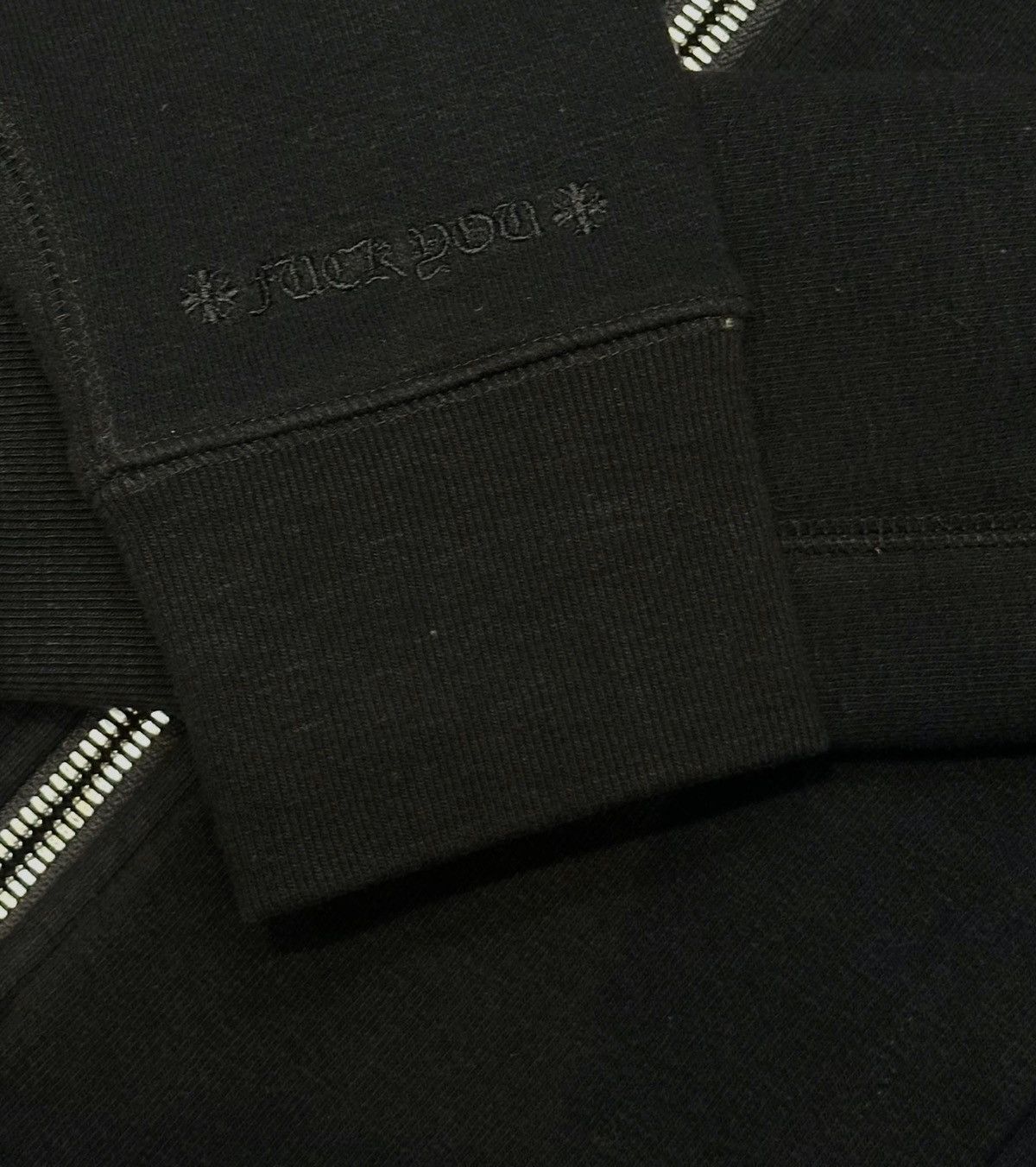 Chrome Hearts CHROME HEARTS Black Leather Plus Patchwork Terry Hoodie Zip Size US S / EU 44-46 / 1 - 3 Thumbnail