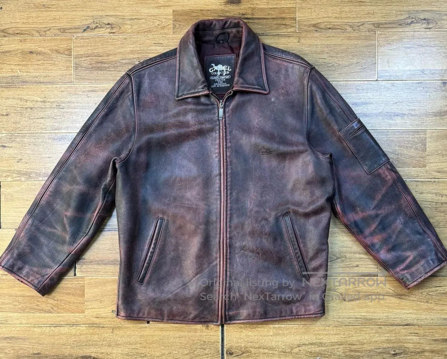 Camel Vintage Camel Leather Jacket XL. Size US XL / EU 56 / 4 - 1 Thumbnail