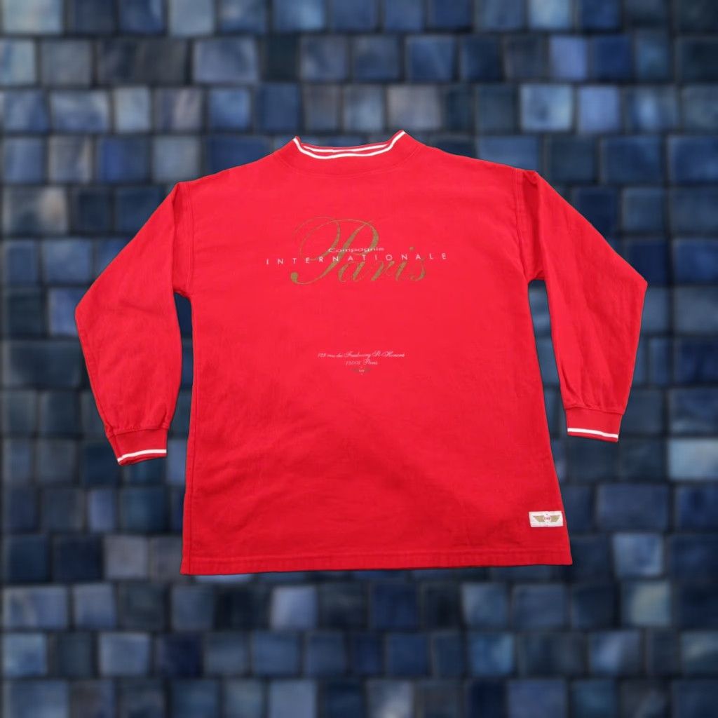 Express VINTAGE Express Sweatshirt 80s Red L Women's Casual Pullover Crew Neck Graphic Print Embroidered Oversized Activewear Size L Size L / US 10 / IT 46 - 1 Thumbnail