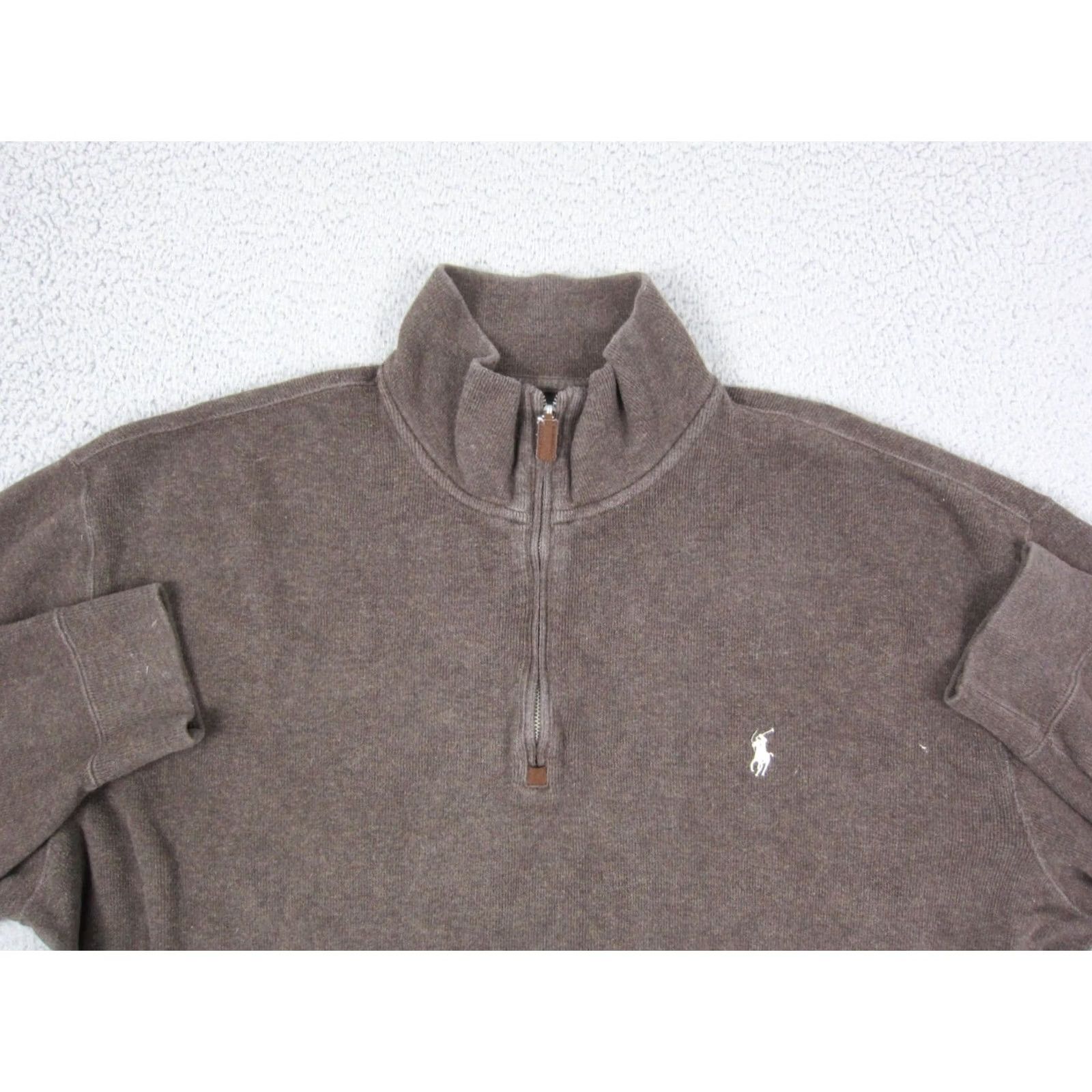 Polo Ralph Lauren Polo Ralph Lauren Sweatshirt Adult 2XLT Brown White Pony 1/4 Zip Mens Size US XXL / EU 58 / 5 - 2 Thumbnail