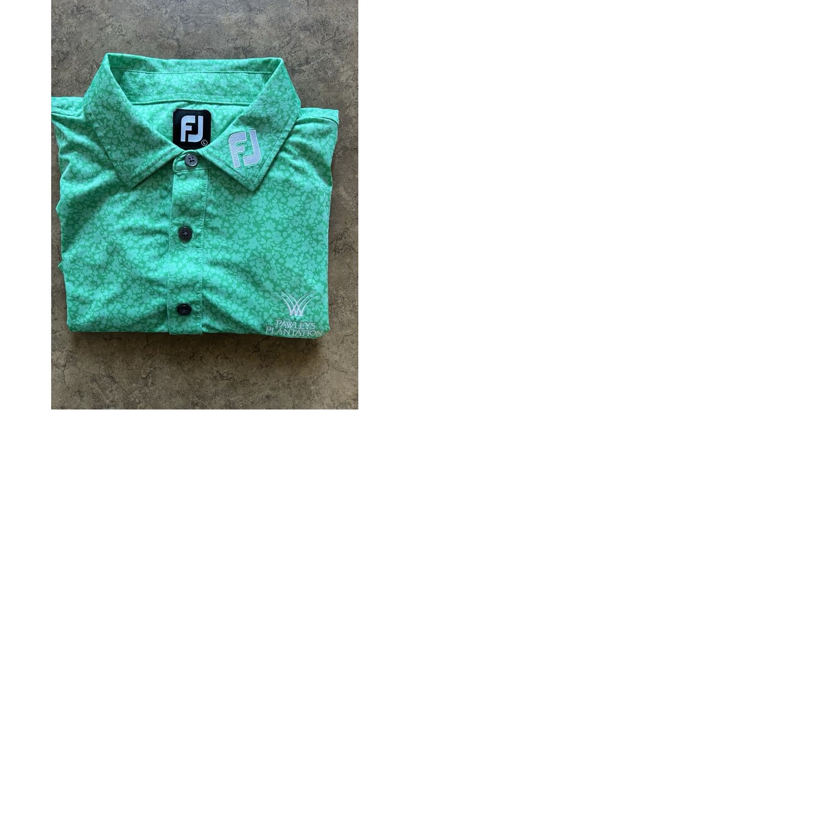 Footjoy FootJoy Polo L Green Flower All Over Print Golf Polo Mens Size US L / EU 52-54 / 3 - 9 Thumbnail