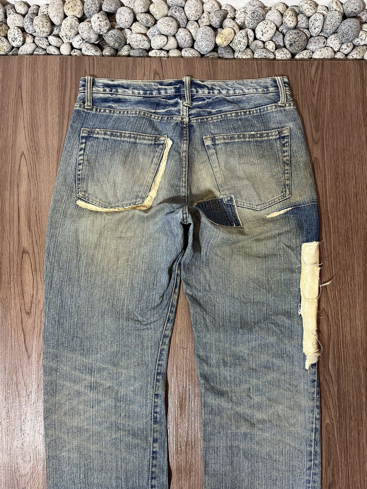 Japanese Brand Exhibitionist Japan Distressed Patchwork Jeans Size US 32 / EU 48 - 6 Thumbnail