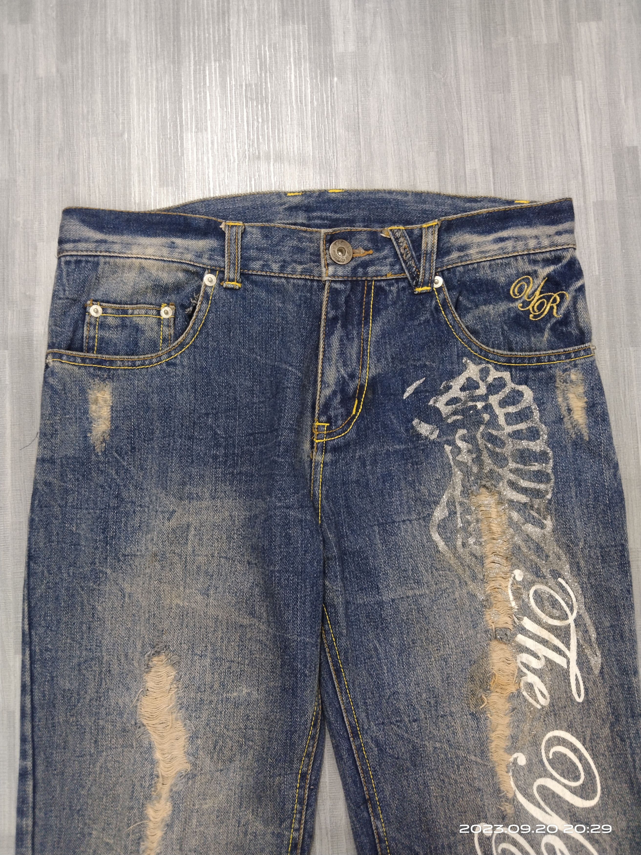 Other FLARE SICK WING DEVIL YELLOW RANKING DENIM PANTS Size US 29 - 5 Thumbnail