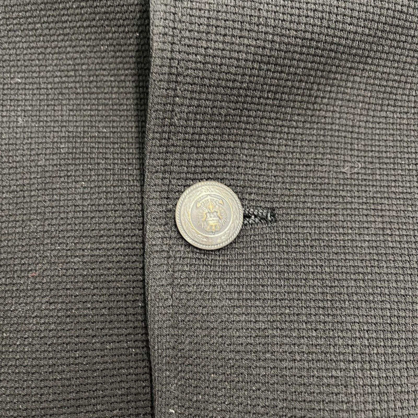 Other Vintage 50s Black Wool Pattern 2-Button Suit Jacket Size 46L - 2 Thumbnail