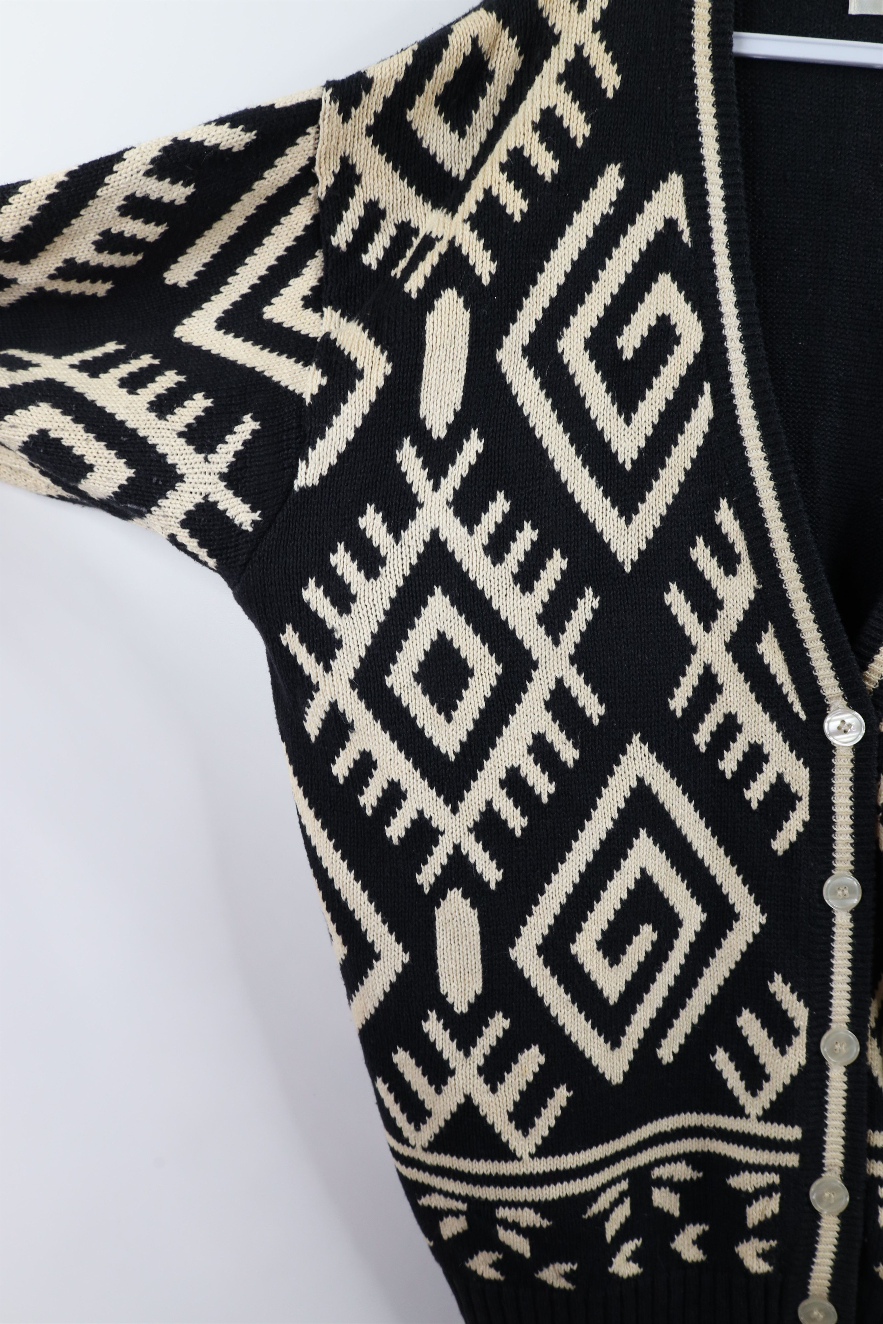 Vintage Vintage 90s Streetwear Geometric Knit Cardigan Sweater Size XXL / US 16-18 / IT 52-54 - 8 Thumbnail