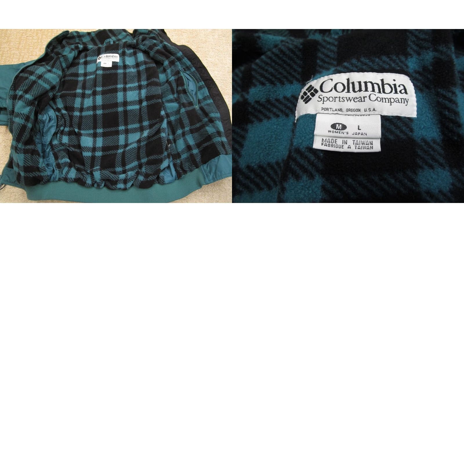 Vintage Columbia Jacket Women M Blue Teal Plaid Insulated Lined Bomber 90s Outdoor Vintage Ski Coat Size M / US 6-8 / IT 42-44 - 8 Thumbnail